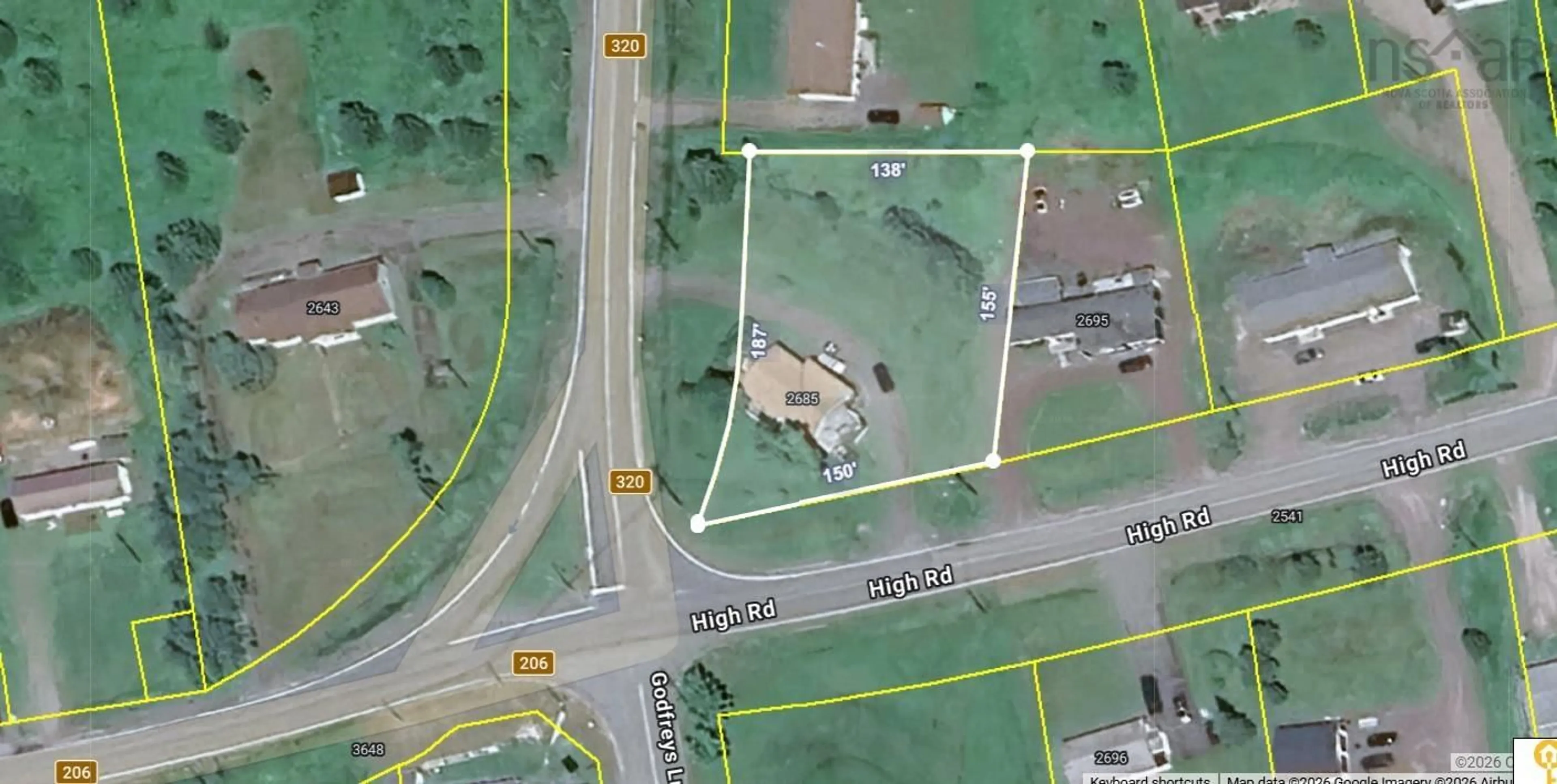 A pic from outside/outdoor area/front of a property/back of a property/a pic from drone, street for 2685 High Rd, Arichat Nova Scotia B0E 1A0