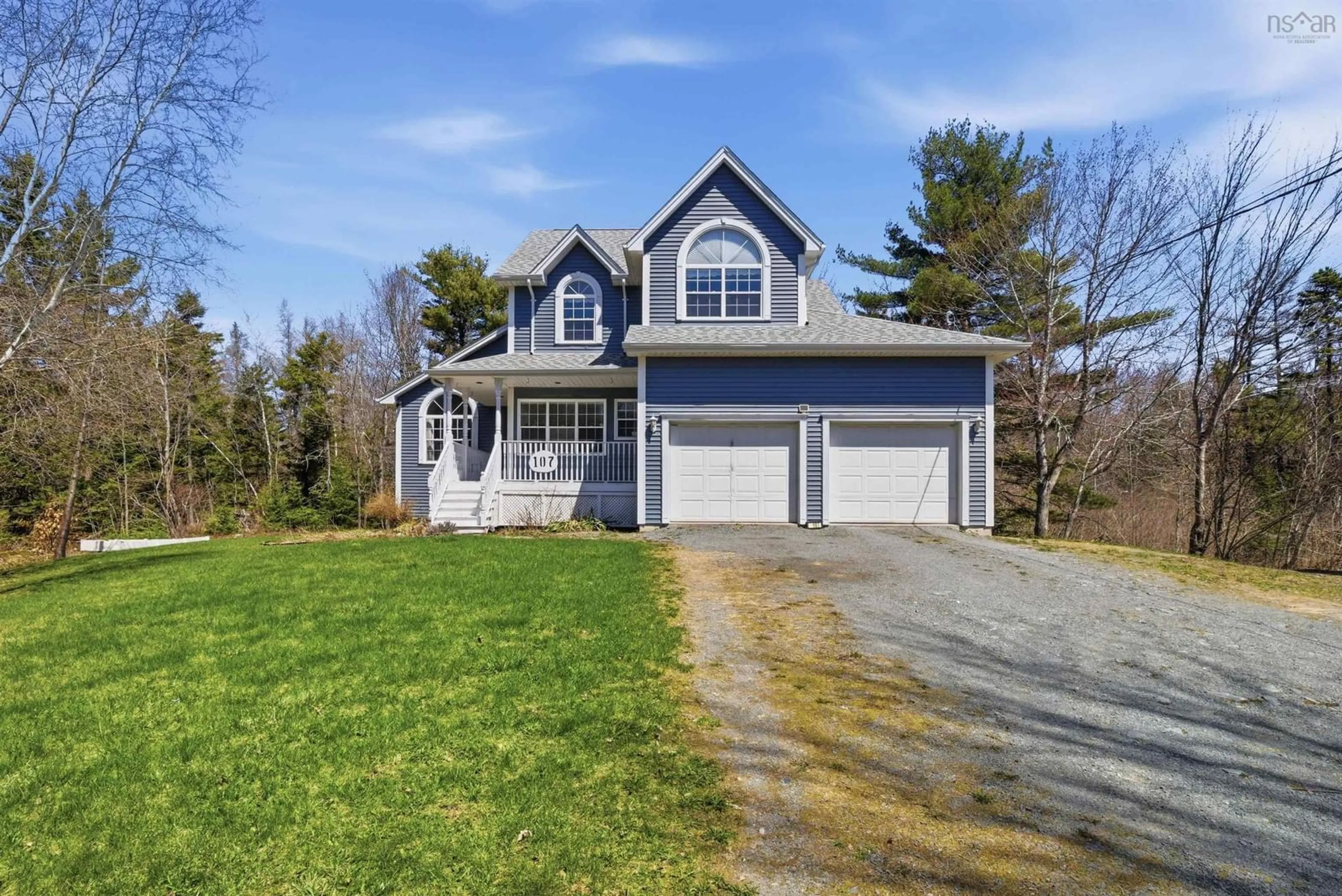 Home with vinyl exterior material, street for 107 Haddad Dr, Lower Sackville Nova Scotia B4C 4G6