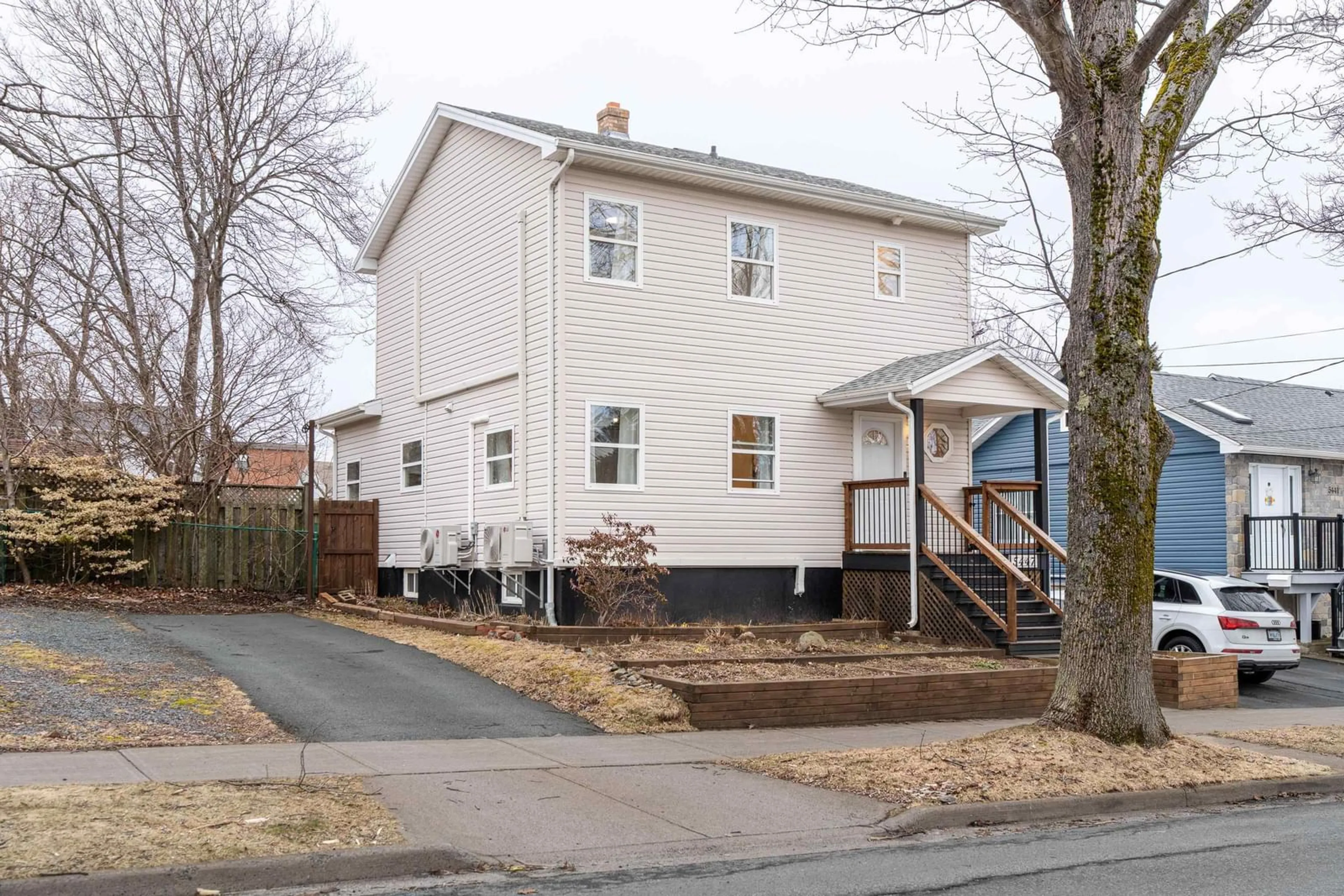 Home with vinyl exterior material, street for 5447 Rector St, Halifax Nova Scotia B3K 2N7