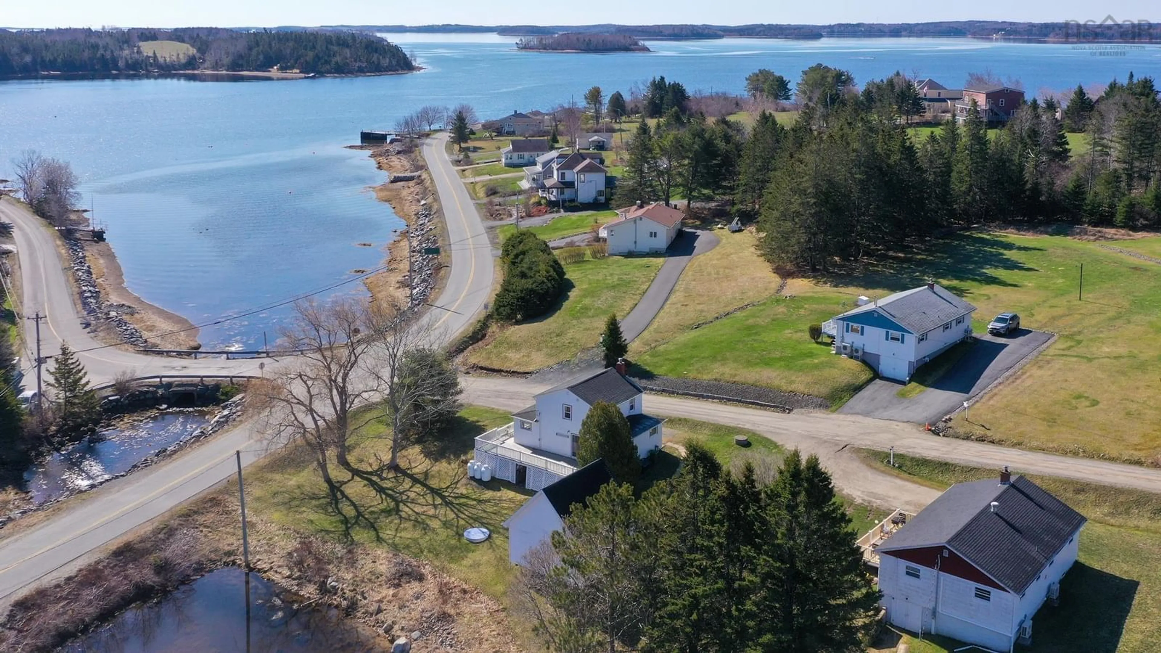 A pic from outside/outdoor area/front of a property/back of a property/a pic from drone, water/lake/river/ocean view for 632 Oakland Rd, Indian Point Nova Scotia B0J 2E0