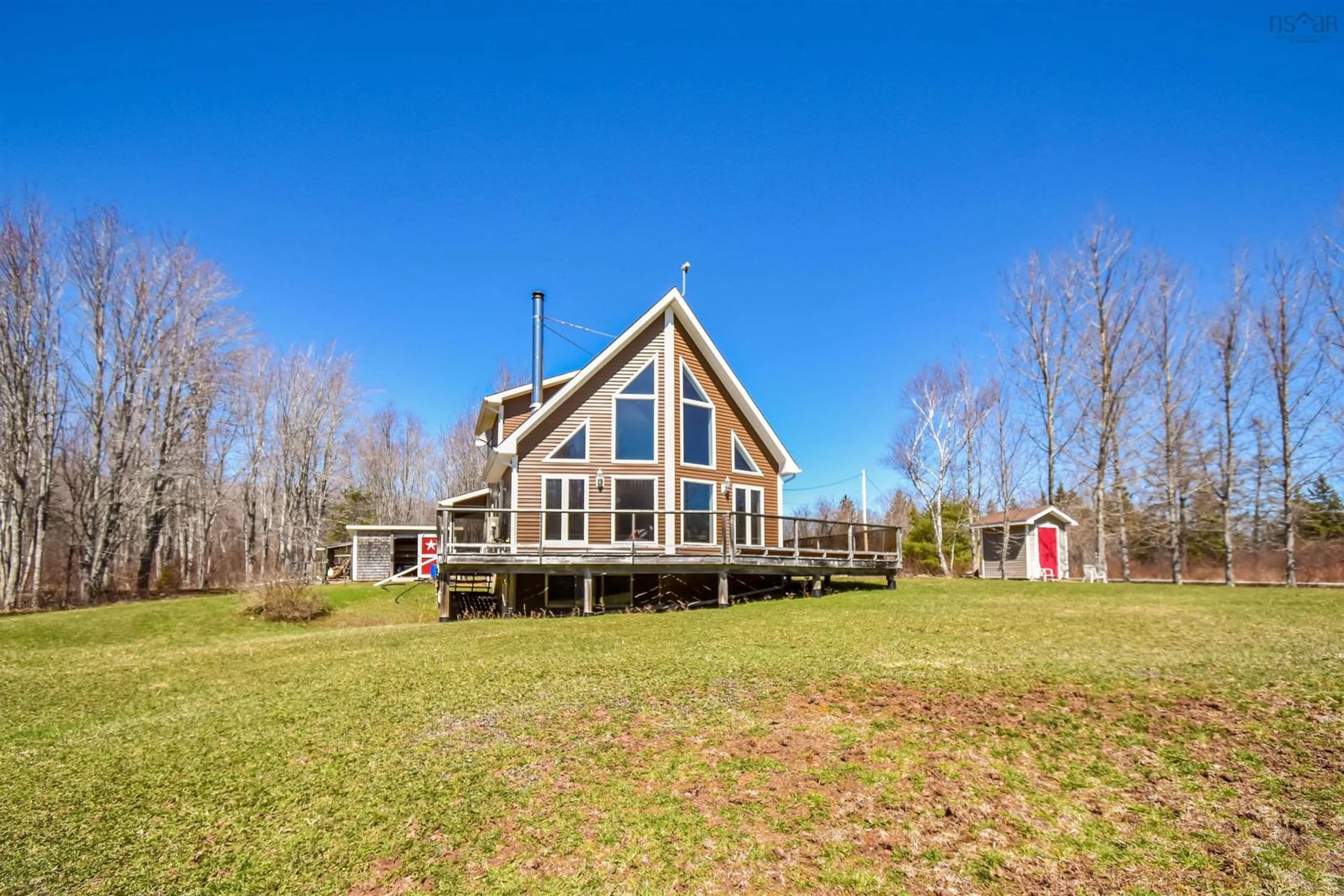 A pic from outside/outdoor area/front of a property/back of a property/a pic from drone, water/lake/river/ocean view for 1893 Pugwash River Rd, Pugwash Nova Scotia B0K 1L0