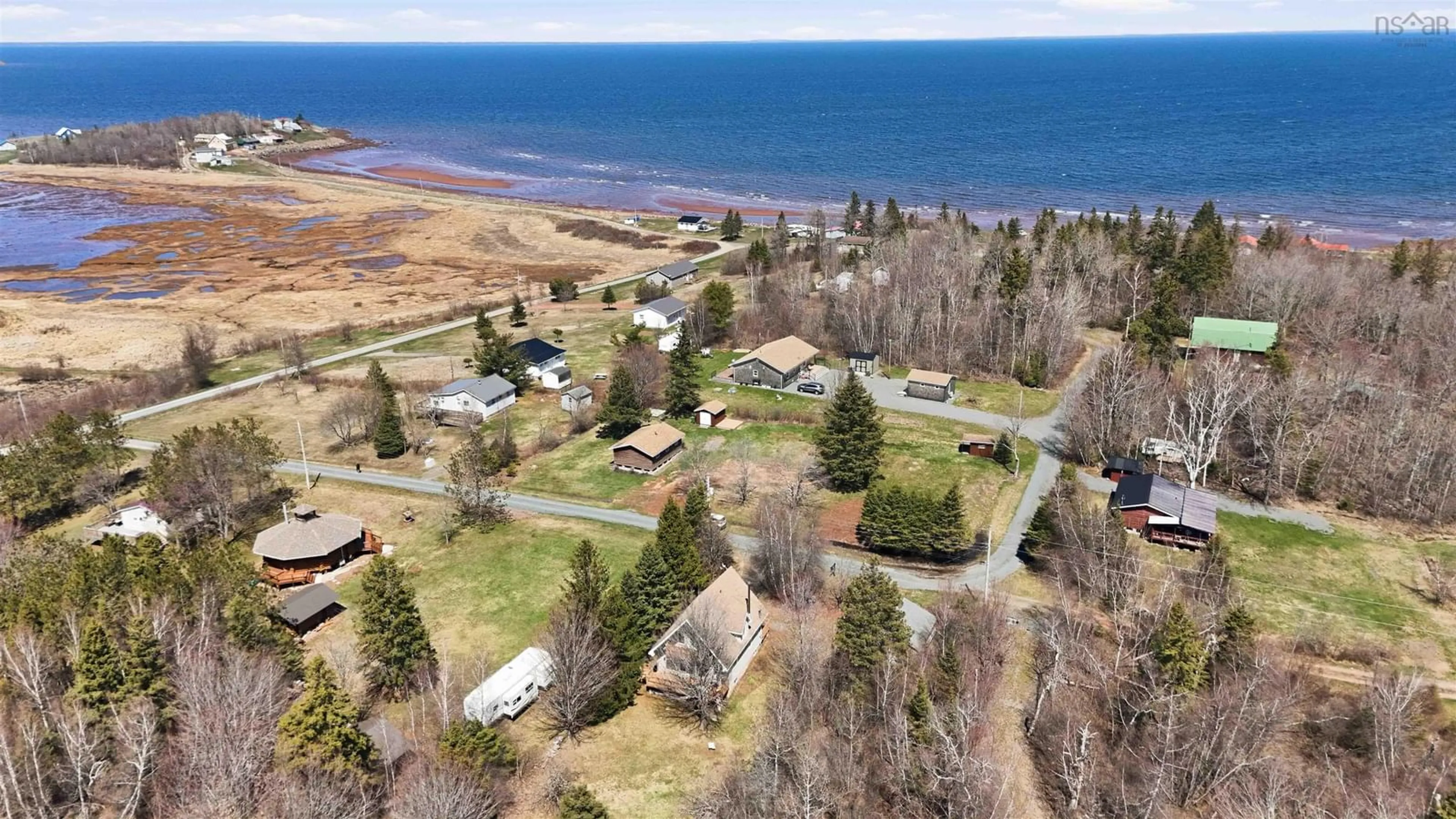 A pic from outside/outdoor area/front of a property/back of a property/a pic from drone, water/lake/river/ocean view for 24 Mitchell Island Loop, Linden Nova Scotia B0K 1K0