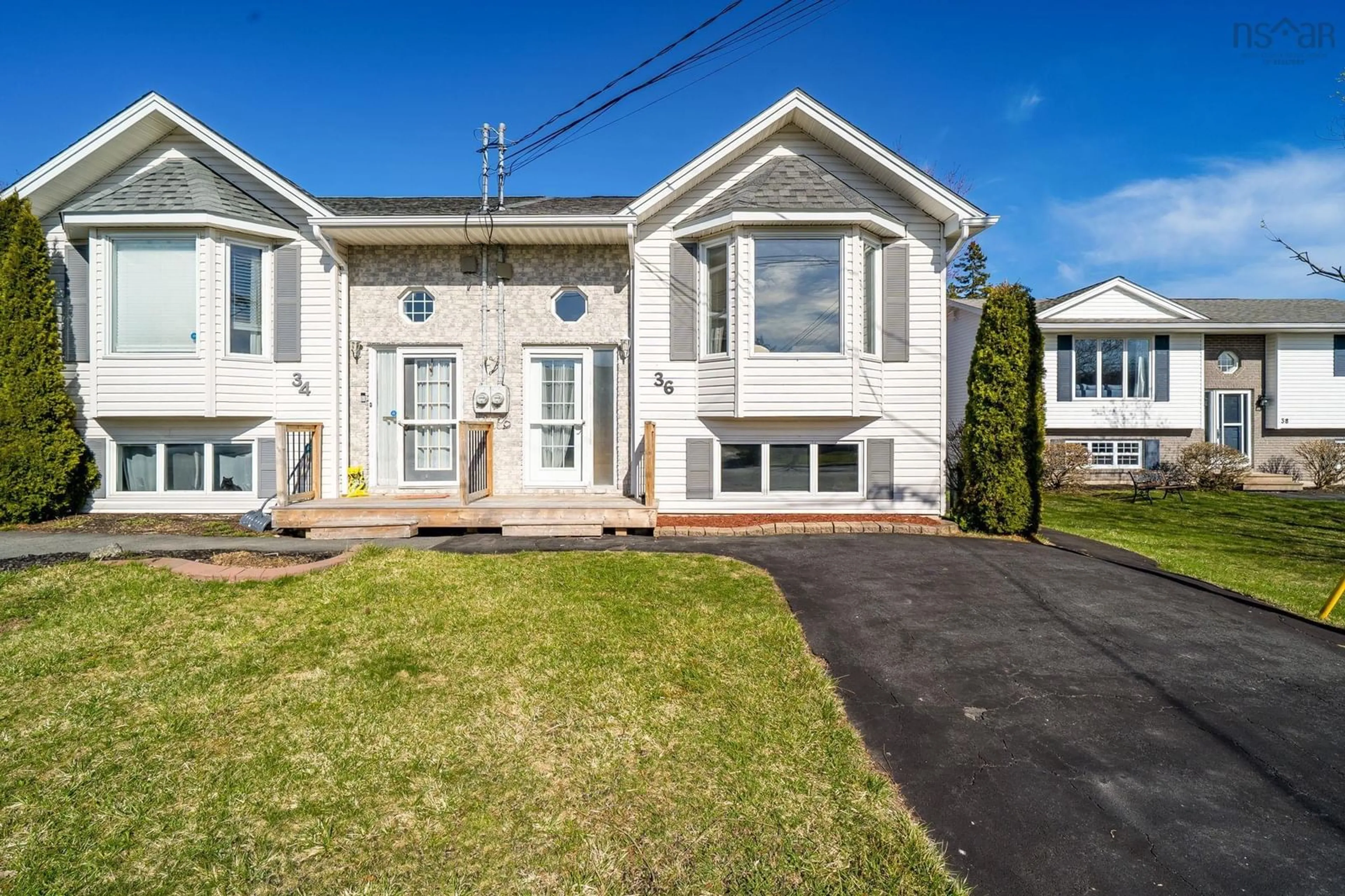 A pic from outside/outdoor area/front of a property/back of a property/a pic from drone, street for 36 Headings Crt, Middle Sackville Nova Scotia B4E 3E1