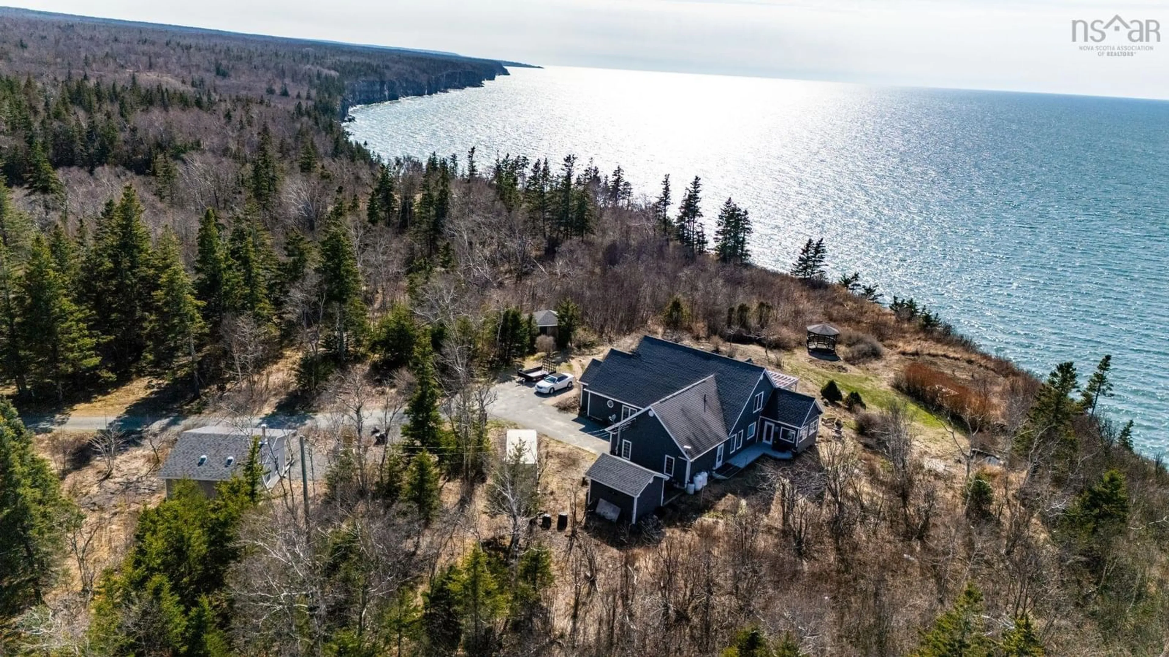 A pic from outside/outdoor area/front of a property/back of a property/a pic from drone, water/lake/river/ocean view for 341 French Cross Rd, Morden Nova Scotia B0P 1C0
