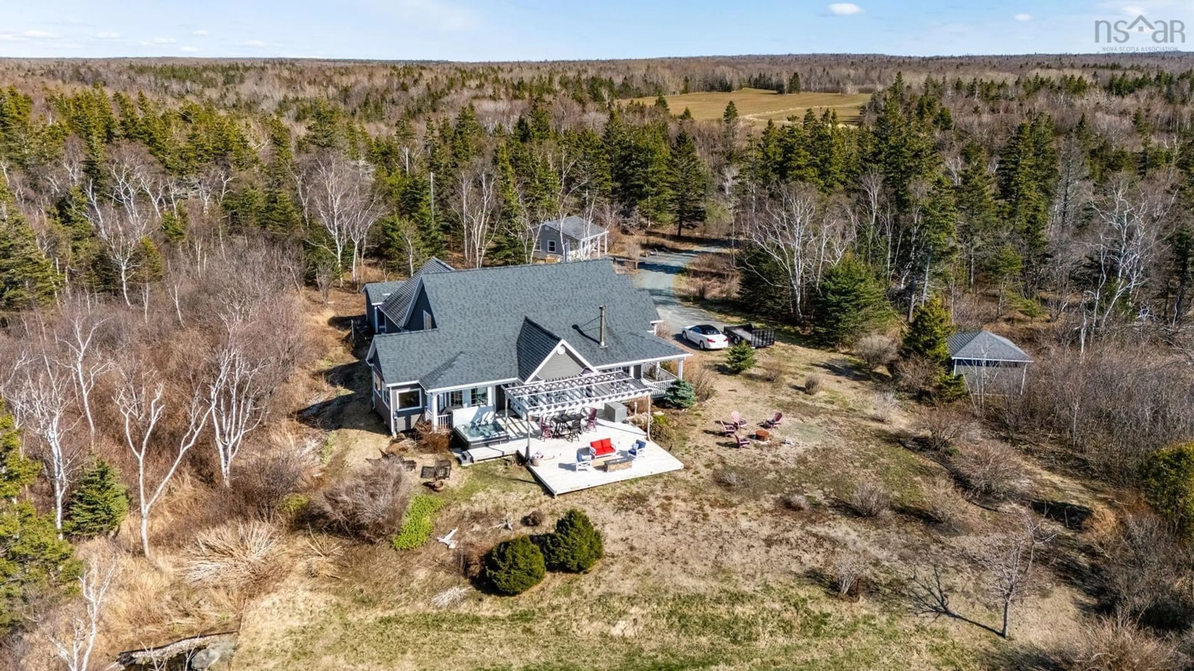 A pic from outside/outdoor area/front of a property/back of a property/a pic from drone, water/lake/river/ocean view for 341 French Cross Rd, Morden Nova Scotia B0P 1C0