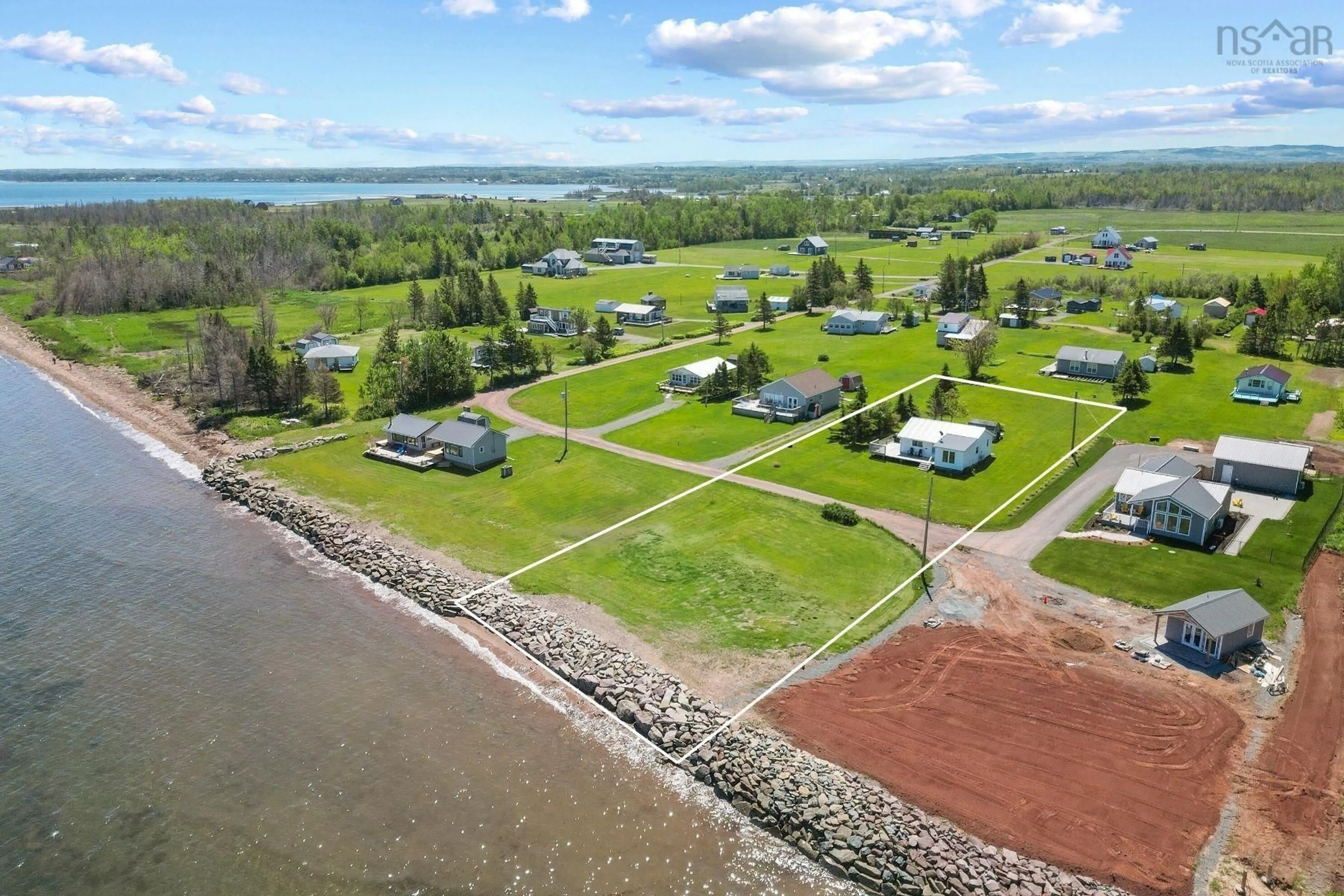 A pic from outside/outdoor area/front of a property/back of a property/a pic from drone, water/lake/river/ocean view for 111 Dawson Beach Rd, Brule Shore Nova Scotia B0K 1V0
