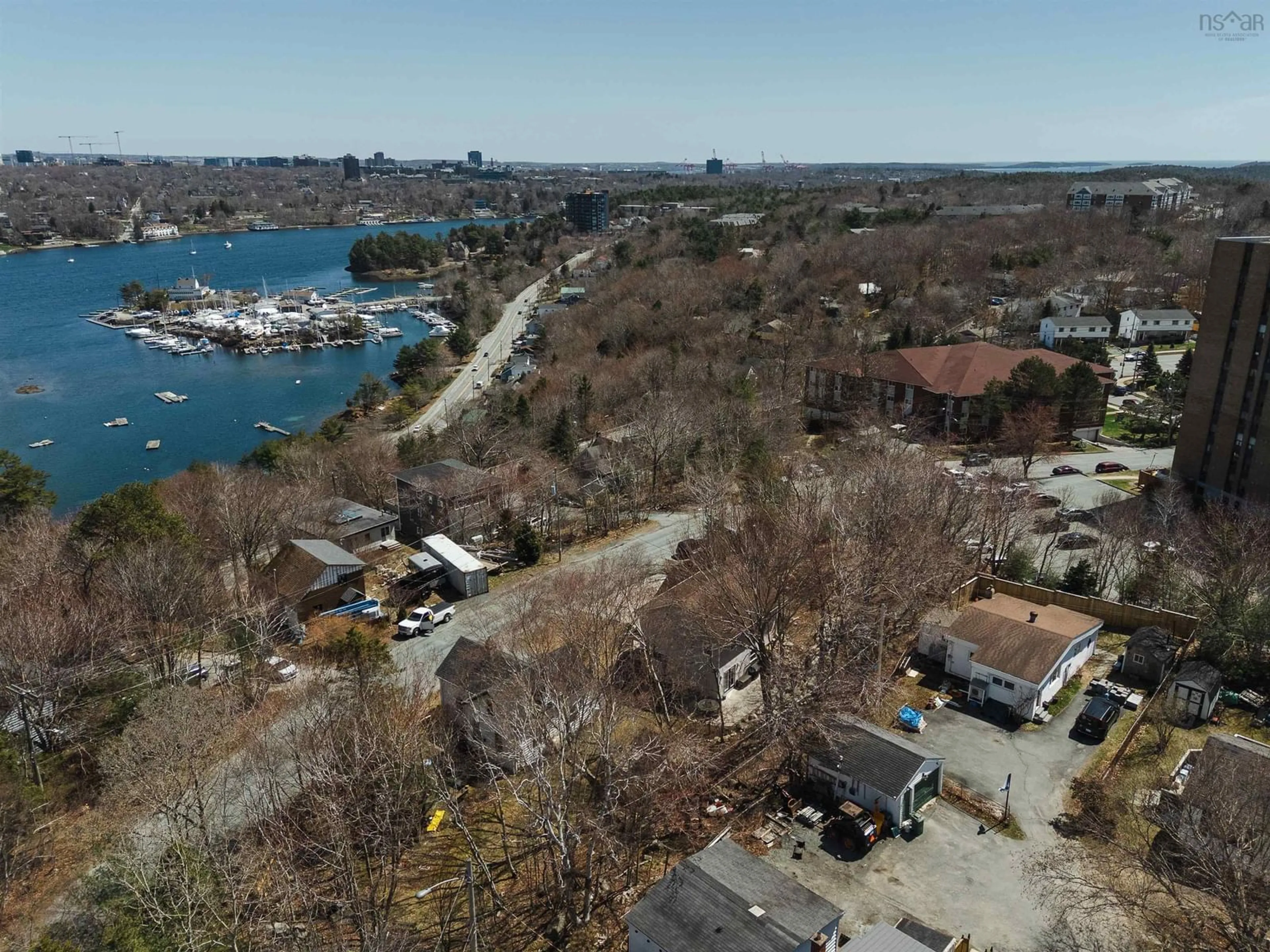 A pic from outside/outdoor area/front of a property/back of a property/a pic from drone, water/lake/river/ocean view for 42 Margaret Rd, Halifax Nova Scotia B3N 1R7