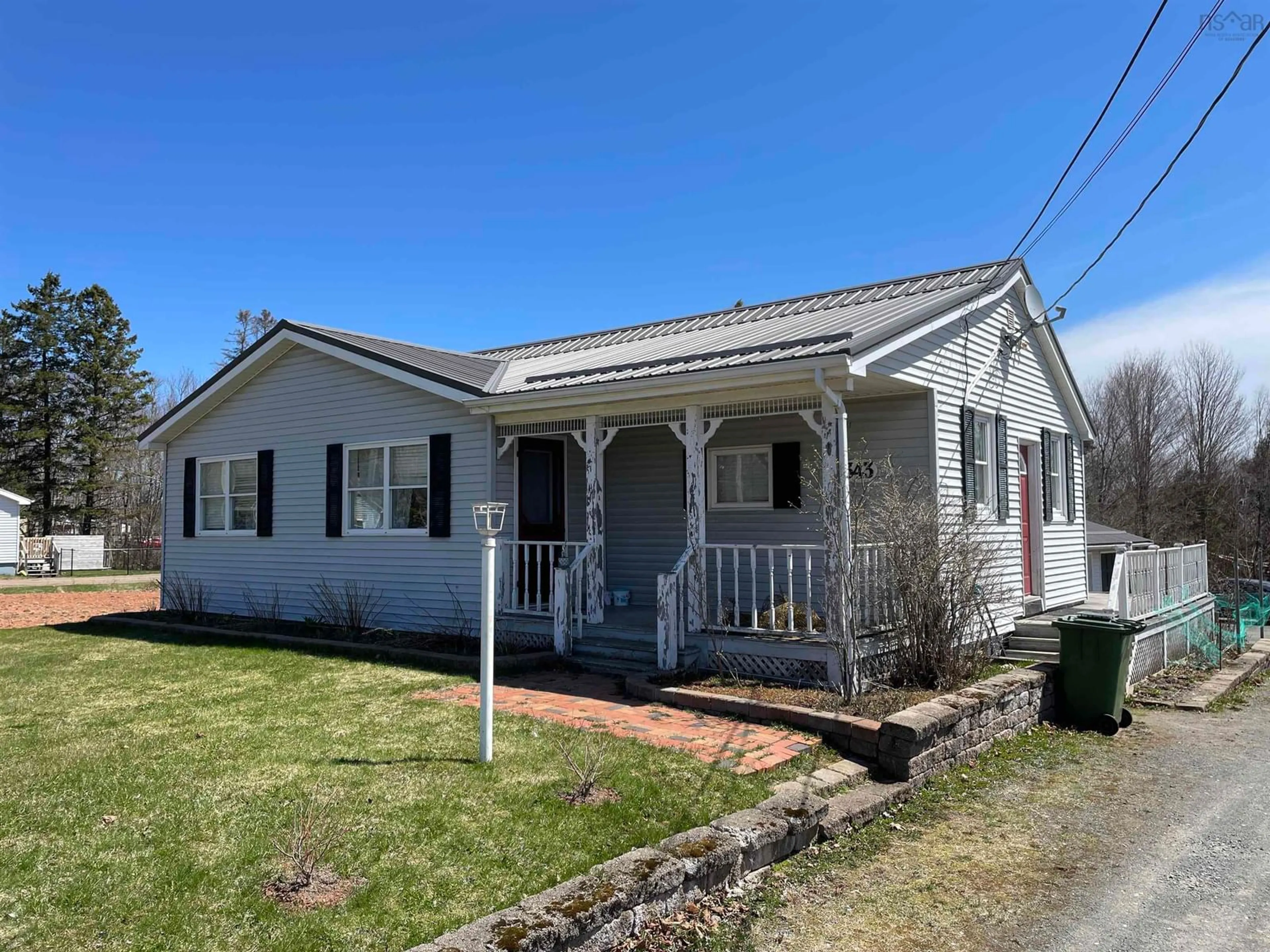 Home with vinyl exterior material, street for 343 Salmon River Rd, Valley Nova Scotia B6L 4E6