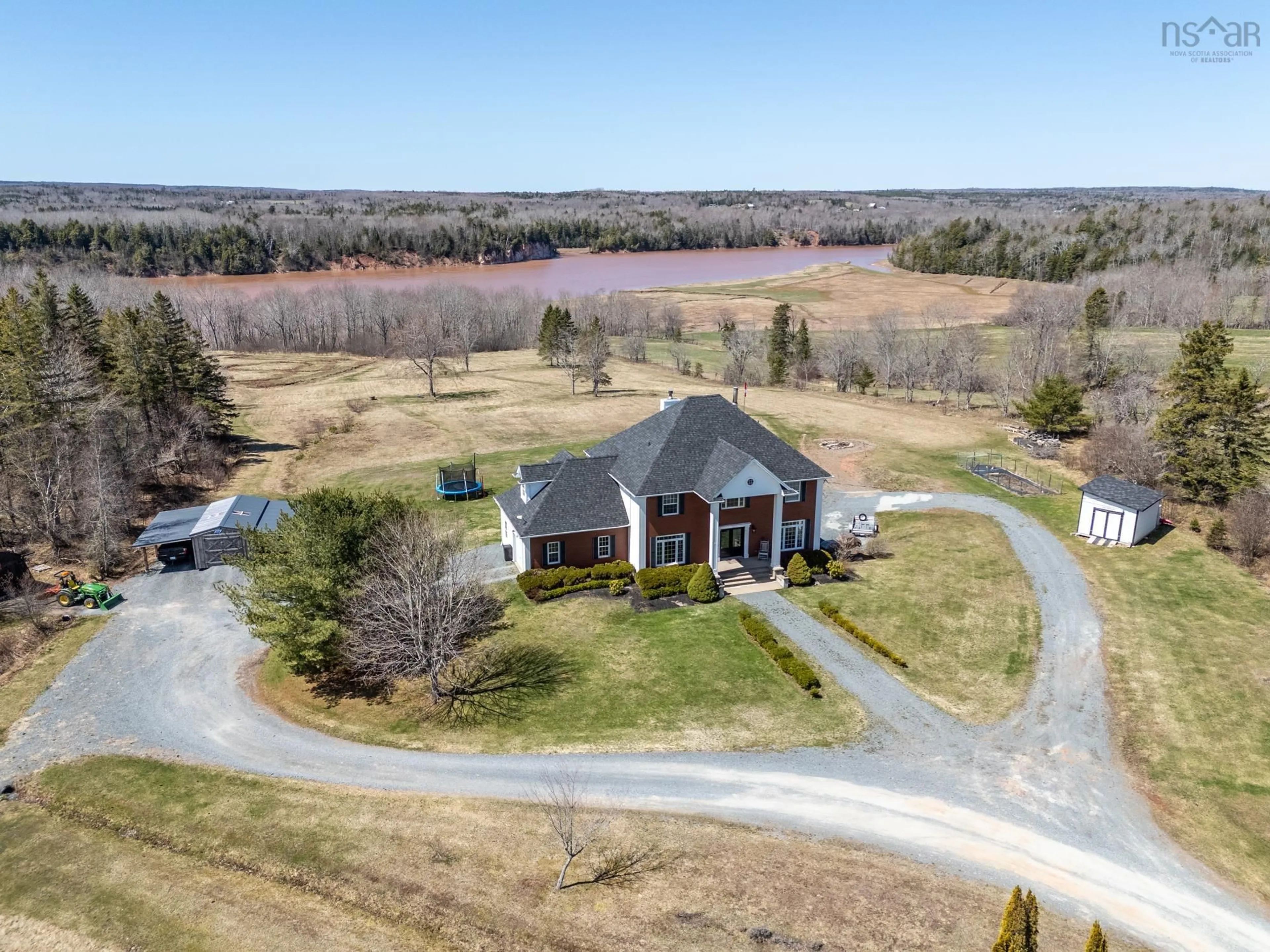 A pic from outside/outdoor area/front of a property/back of a property/a pic from drone, water/lake/river/ocean view for 1877 Riverside Rd, Riverside Nova Scotia B0N 2J0