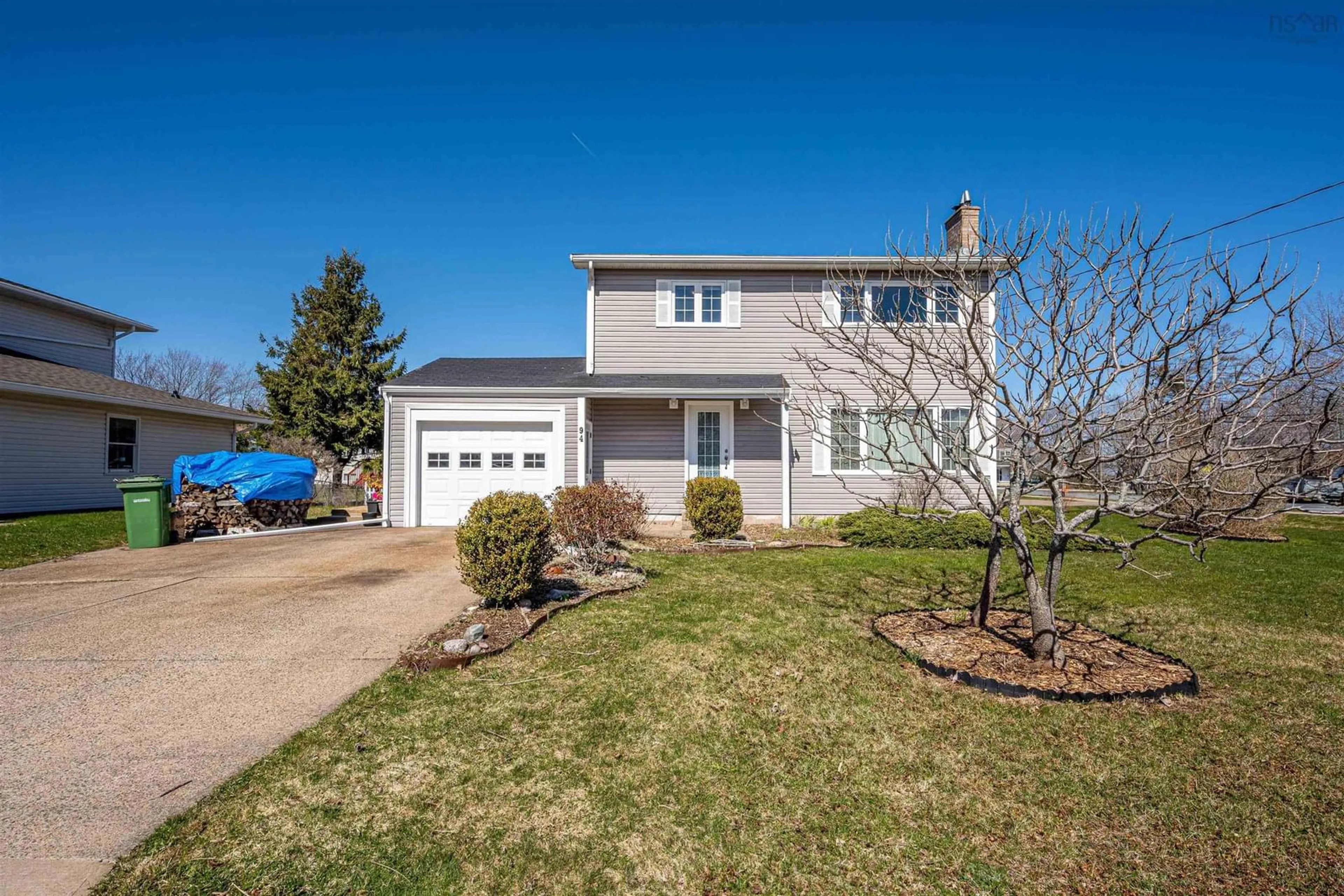 Home with vinyl exterior material, street for 94 Allison Dr, Dartmouth Nova Scotia B2V 1P9