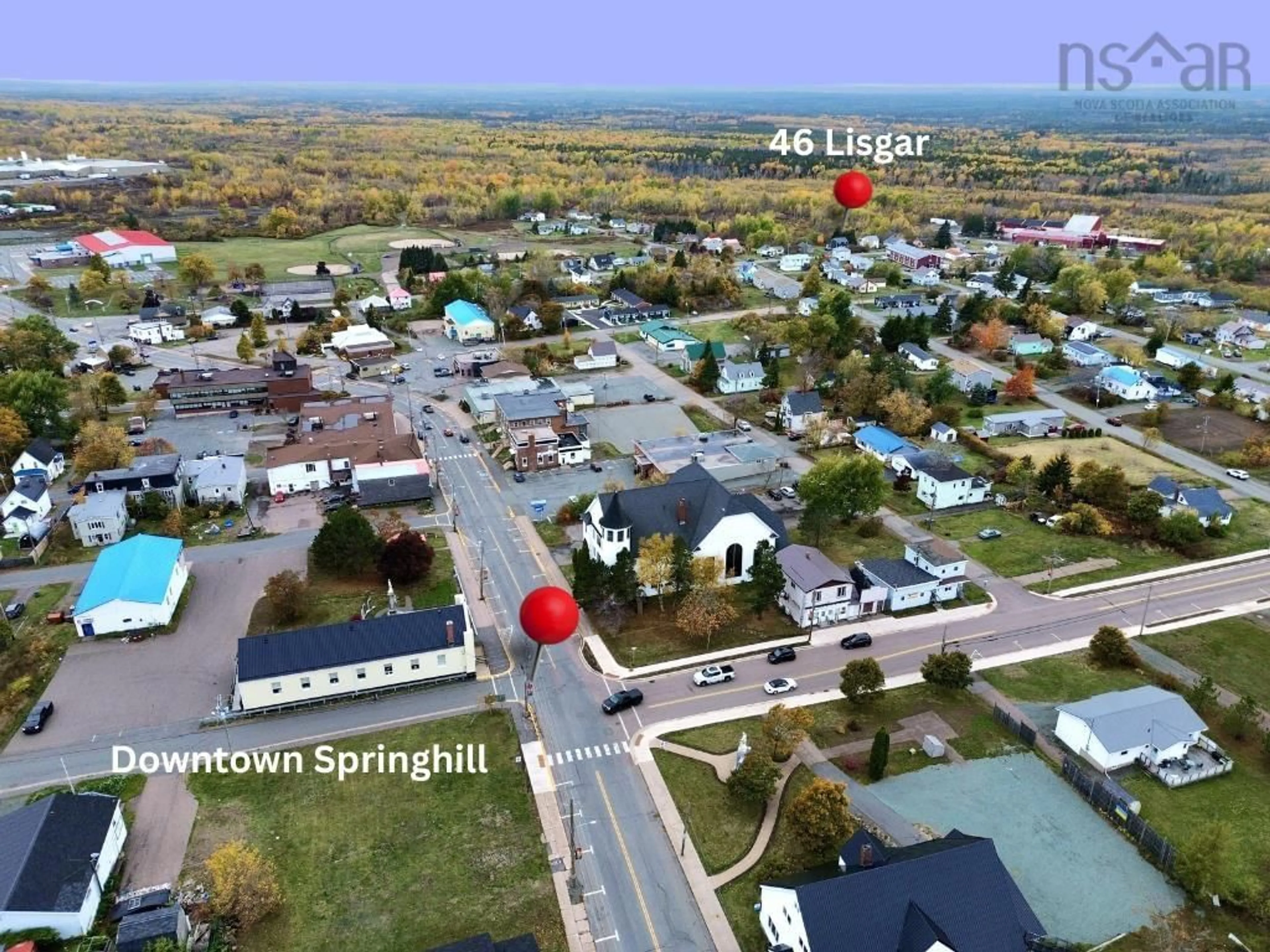 A pic from outside/outdoor area/front of a property/back of a property/a pic from drone, street for 46 Lisgar St, Springhill Nova Scotia B0M 1X0