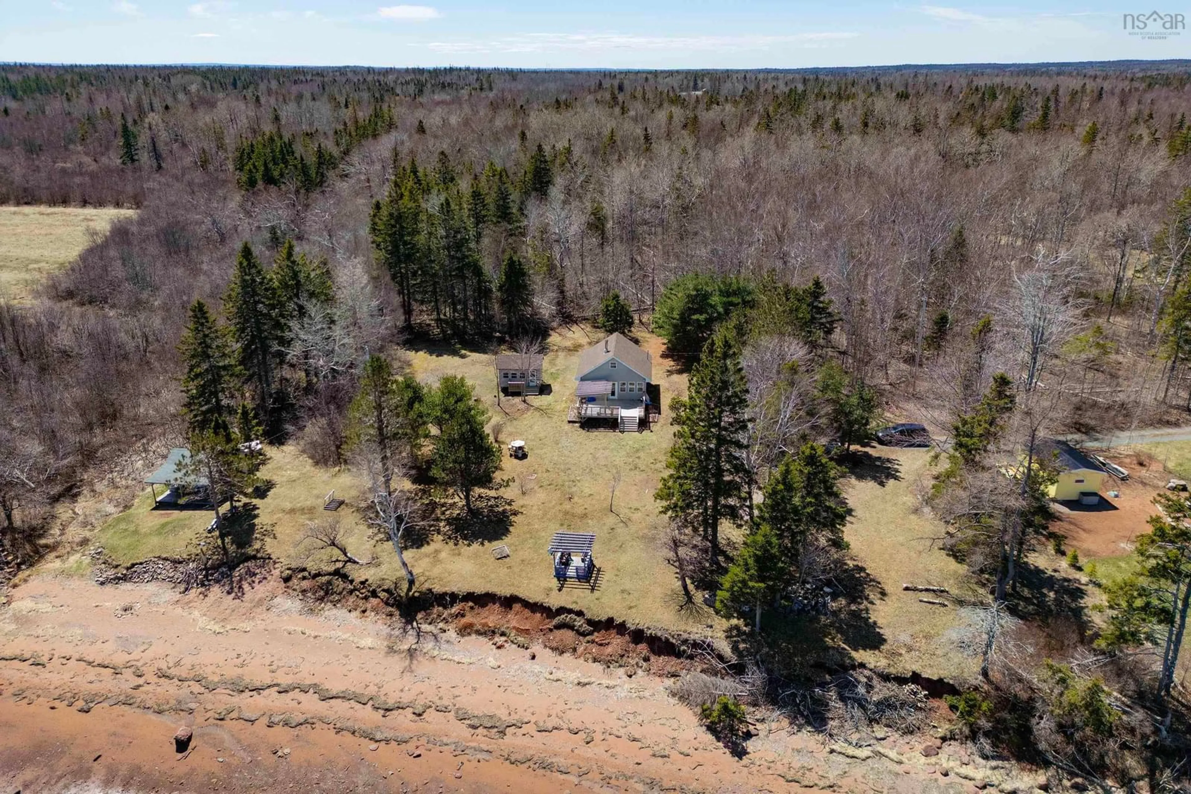 A pic from outside/outdoor area/front of a property/back of a property/a pic from drone, forest/trees view for 134 Tidnish Cove Lane, Tidnish Cross Roads Nova Scotia B4H 3X9