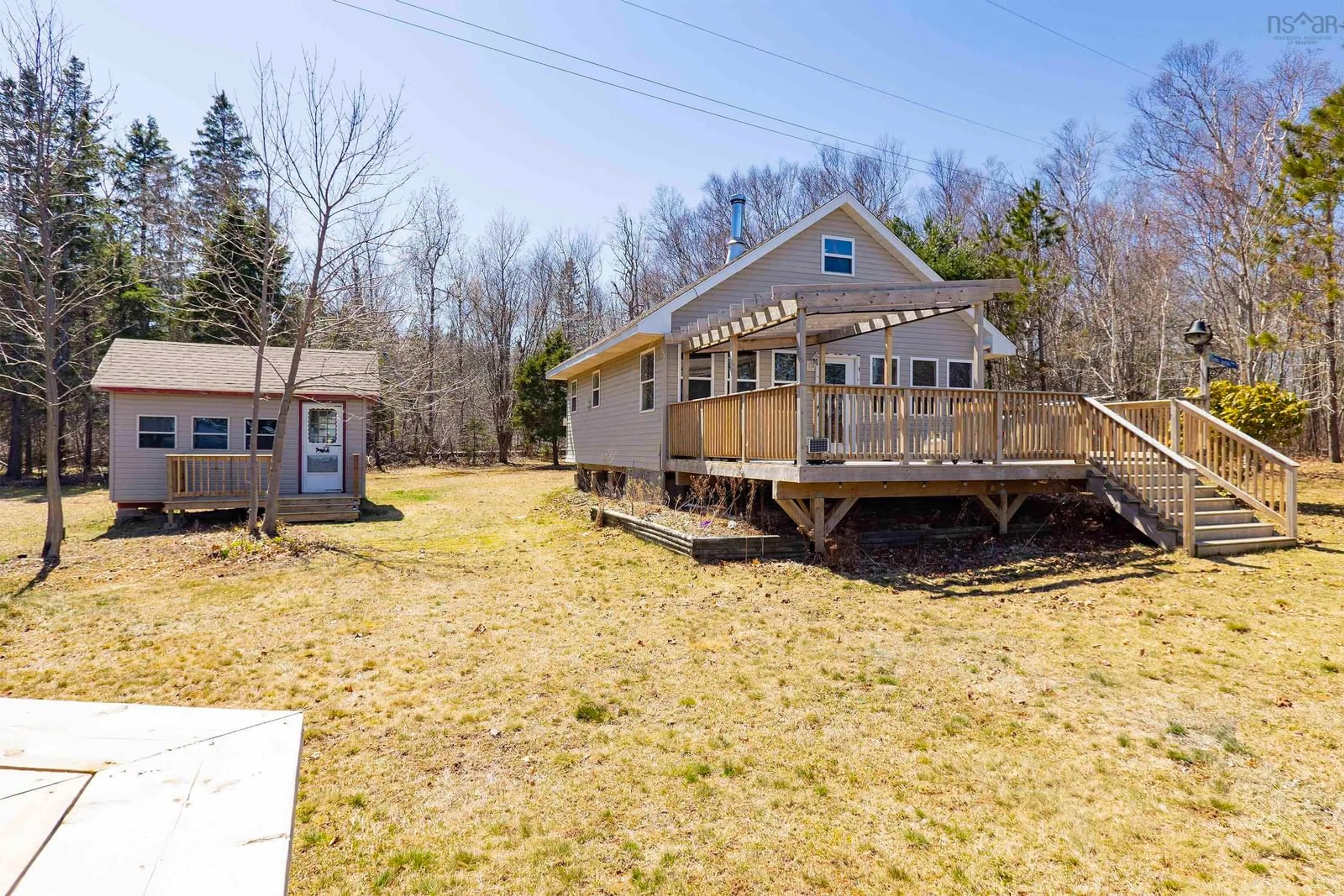 A pic from outside/outdoor area/front of a property/back of a property/a pic from drone, water/lake/river/ocean view for 134 Tidnish Cove Lane, Tidnish Cross Roads Nova Scotia B4H 3X9