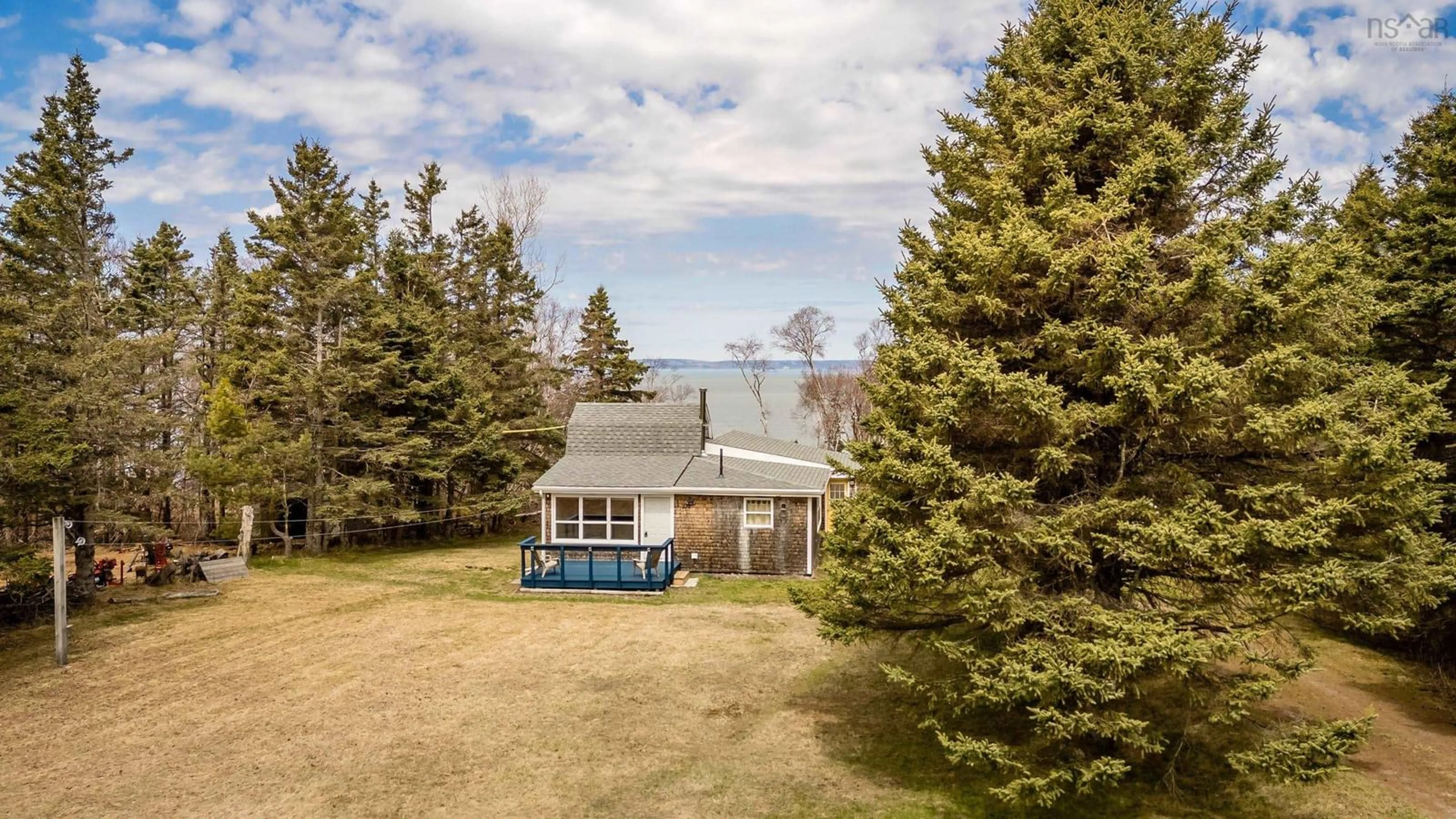A pic from outside/outdoor area/front of a property/back of a property/a pic from drone, water/lake/river/ocean view for 273 Old Baxter Mill Rd, Baxters Harbour Nova Scotia B0P 1H0