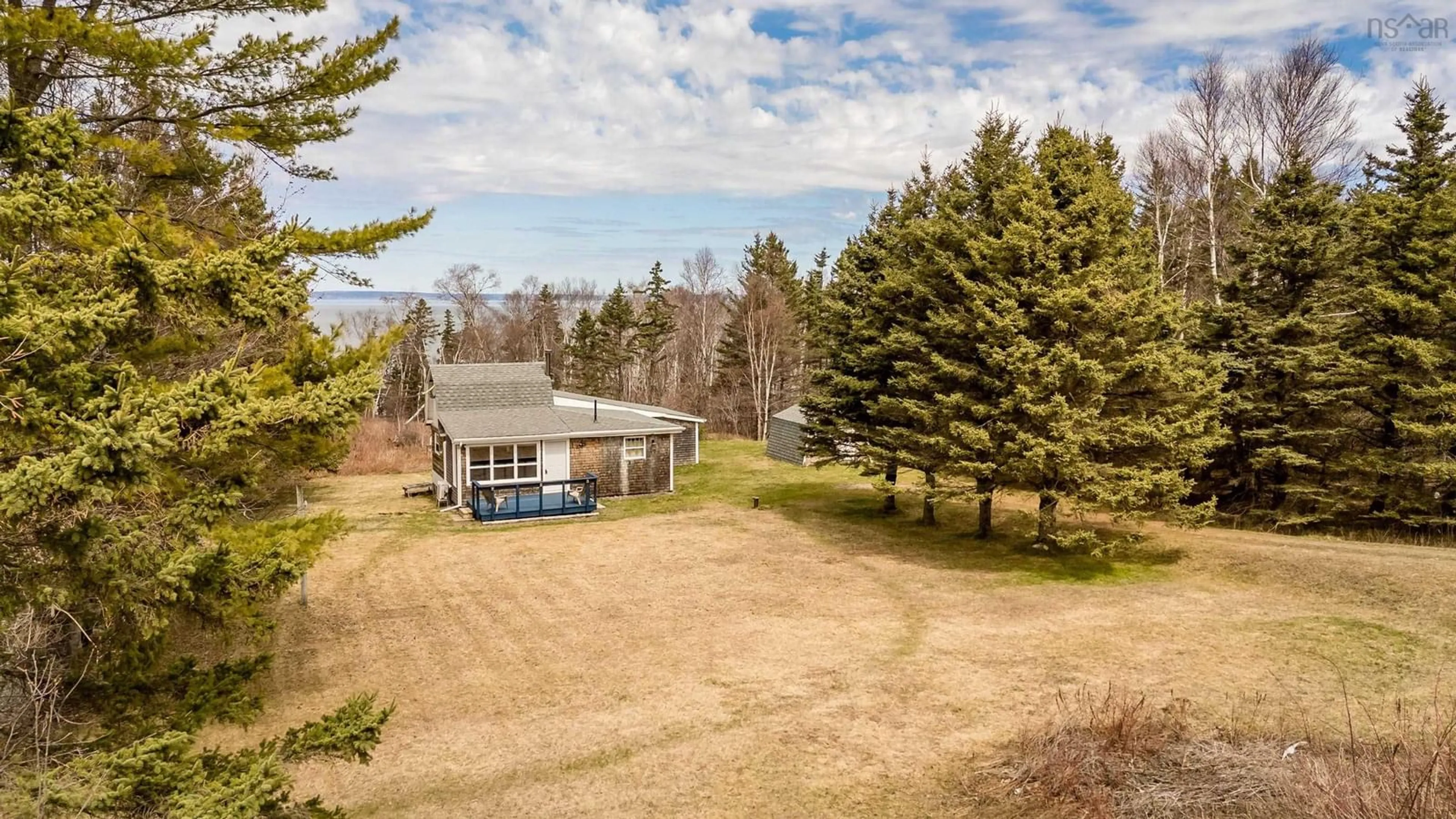 A pic from outside/outdoor area/front of a property/back of a property/a pic from drone, water/lake/river/ocean view for 273 Old Baxter Mill Rd, Baxters Harbour Nova Scotia B0P 1H0