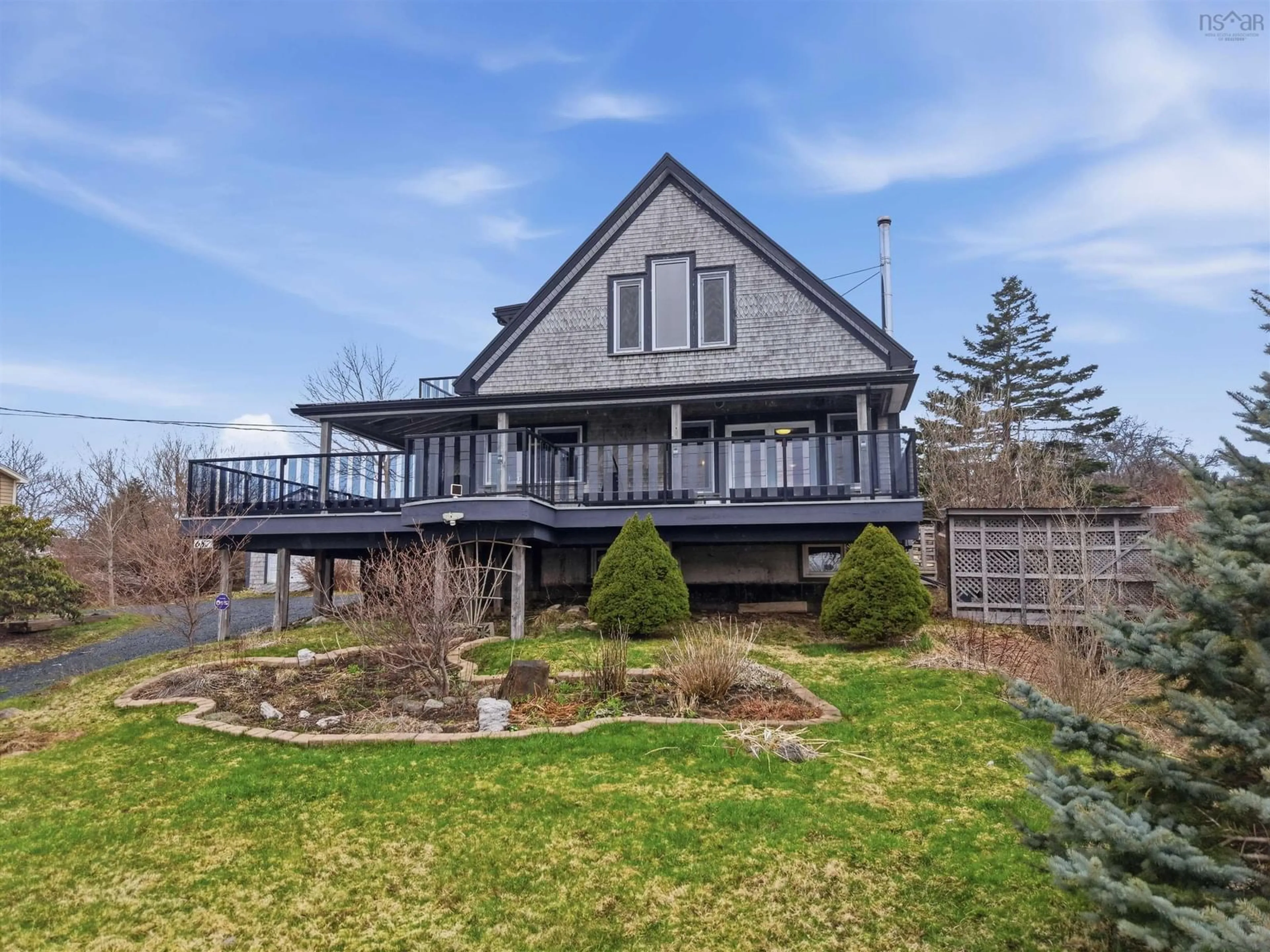 A pic from outside/outdoor area/front of a property/back of a property/a pic from drone, water/lake/river/ocean view for 687 Ketch Harbour Rd, Portuguese Cove Nova Scotia B3V 1K2