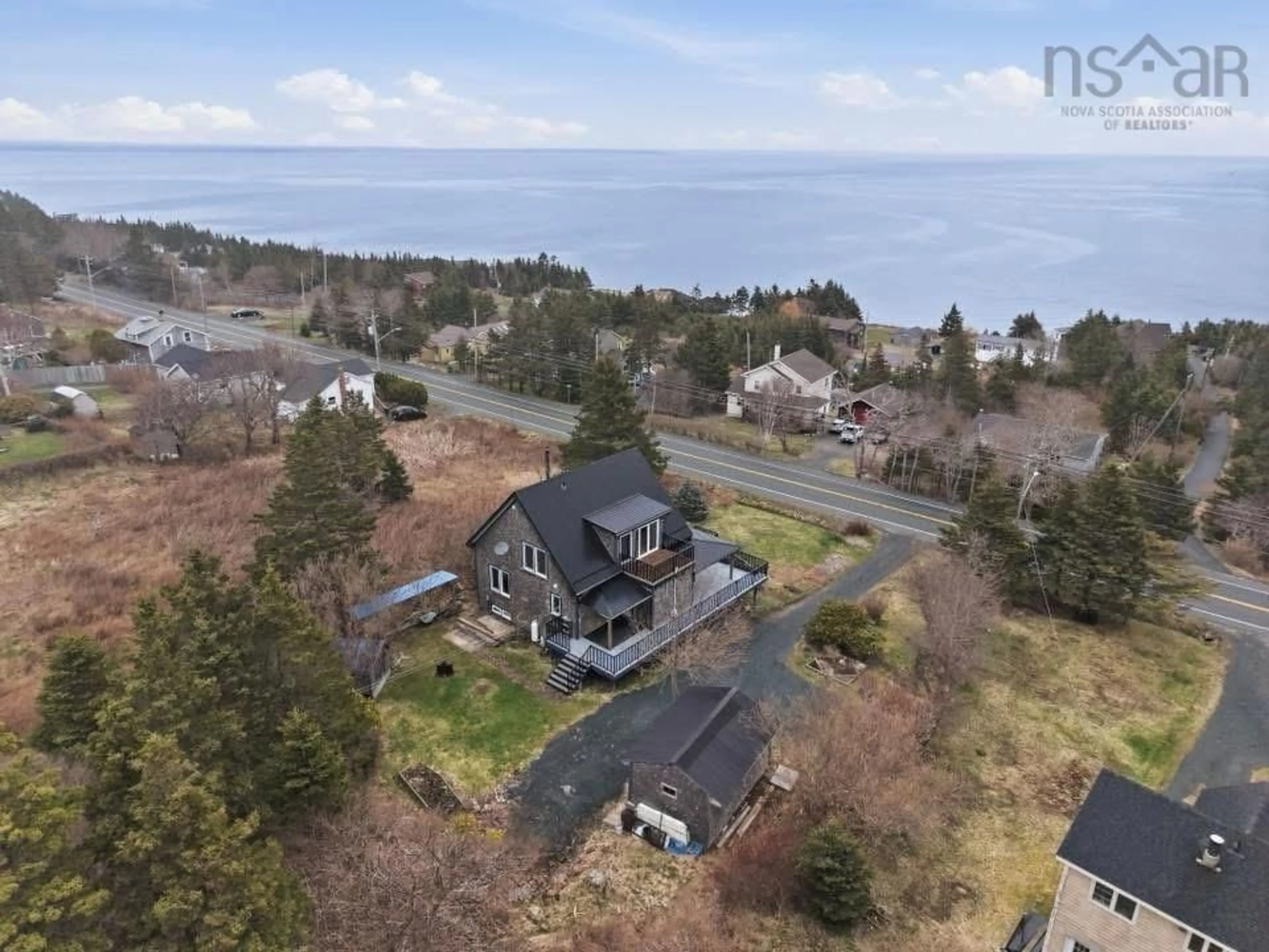 A pic from outside/outdoor area/front of a property/back of a property/a pic from drone, water/lake/river/ocean view for 687 Ketch Harbour Rd, Portuguese Cove Nova Scotia B3V 1K2