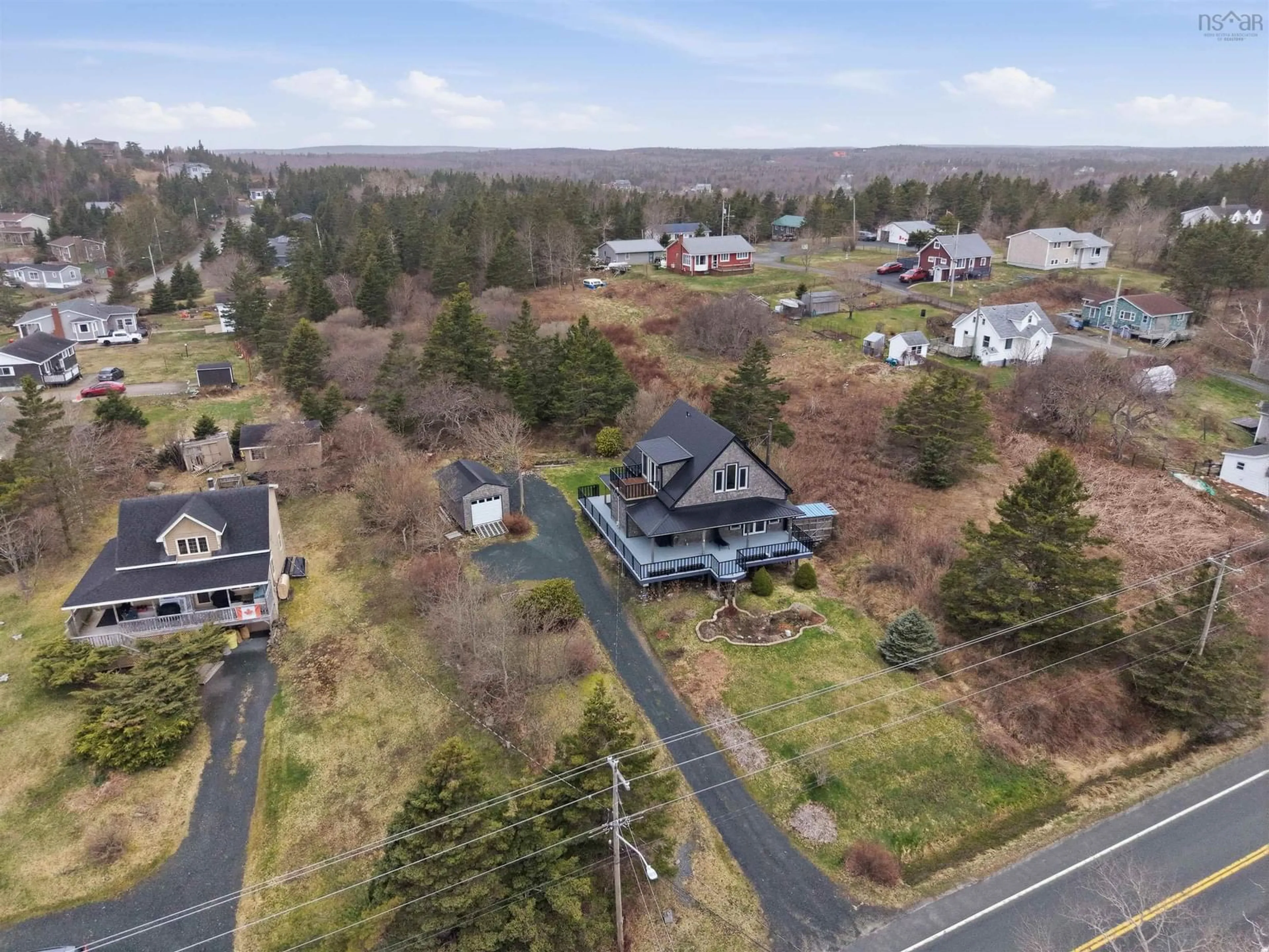 A pic from outside/outdoor area/front of a property/back of a property/a pic from drone, street for 687 Ketch Harbour Rd, Portuguese Cove Nova Scotia B3V 1K2