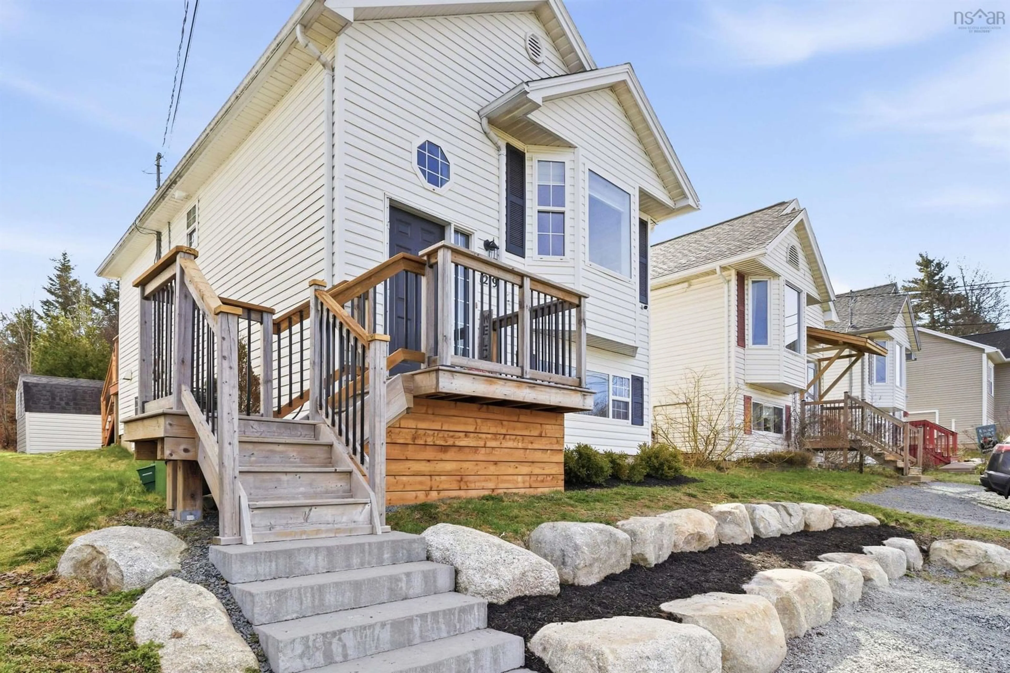 Home with vinyl exterior material, street for 1219 Sackville Dr, Middle Sackville Nova Scotia B4E 3G1