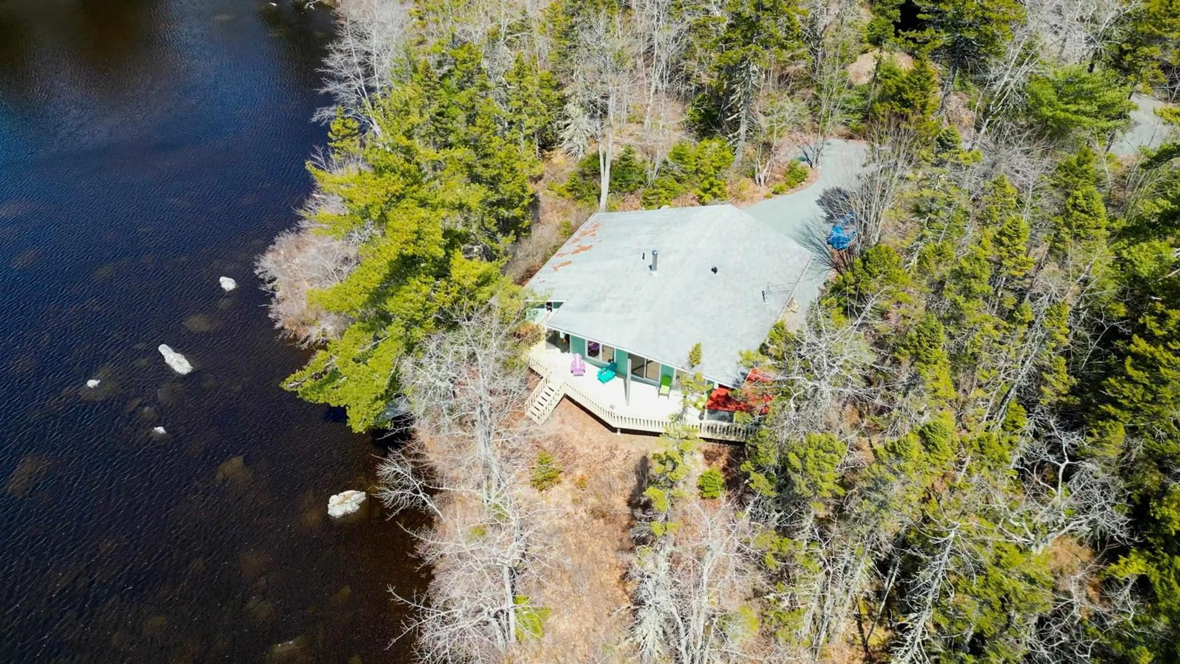 A pic from outside/outdoor area/front of a property/back of a property/a pic from drone, water/lake/river/ocean view for 64 Invisible Rd, Lapland Nova Scotia B4V 7S8