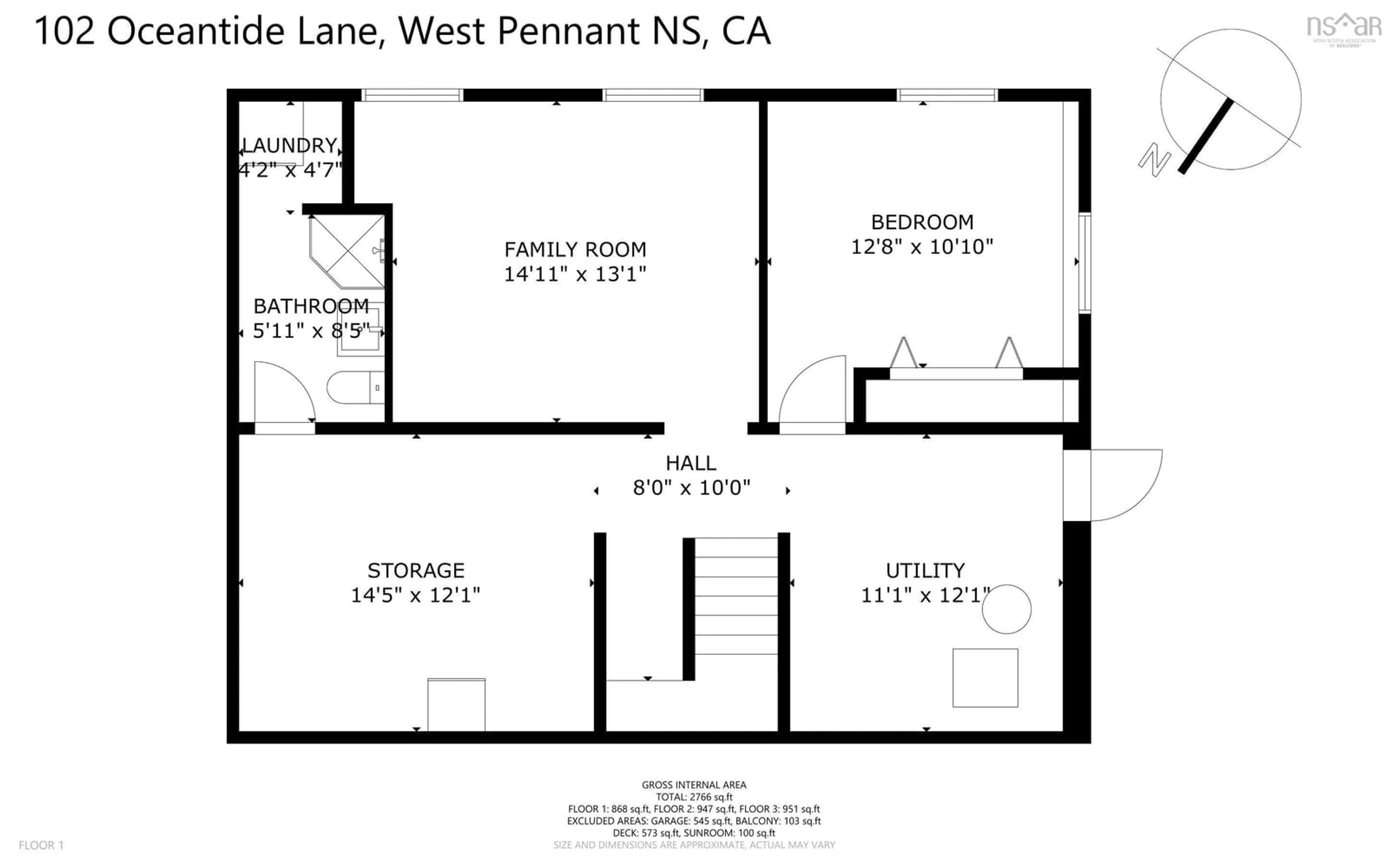 Floor plan for 102 Oceantide Lane, West Pennant Nova Scotia B3V 0E9