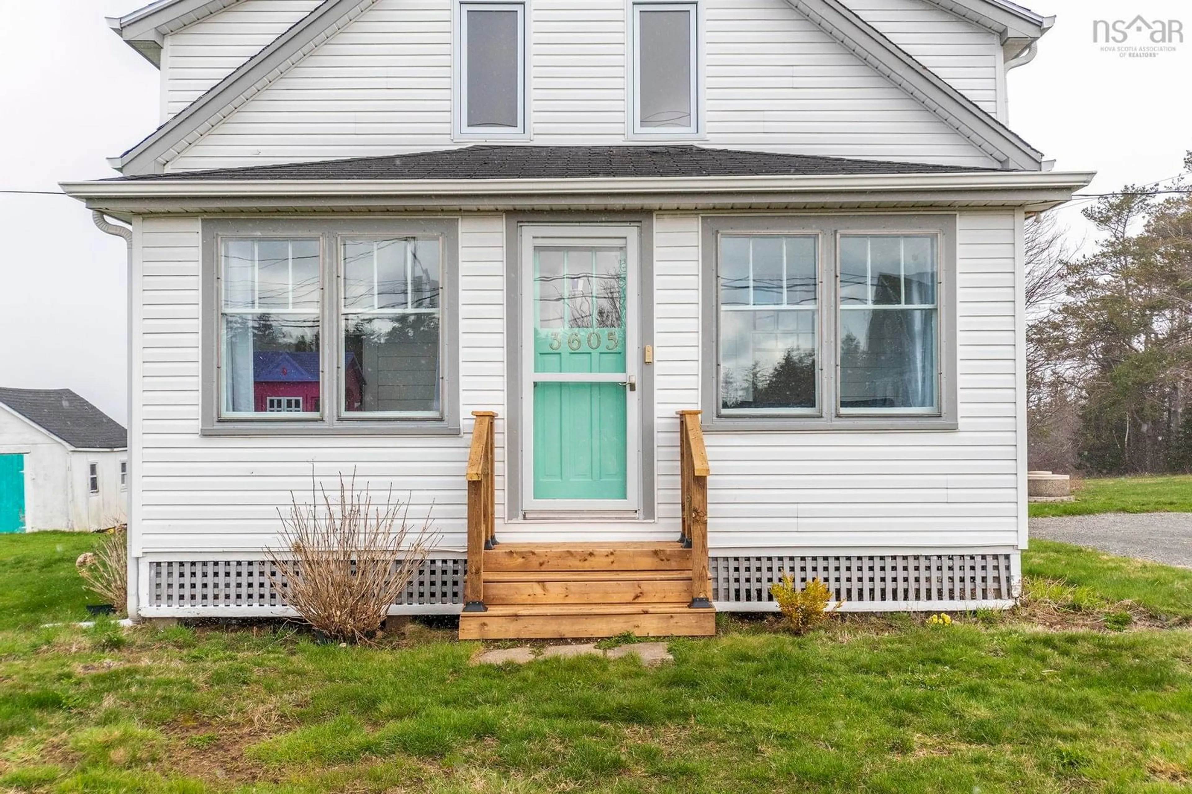 Home with vinyl exterior material, street for 3605 Highway 1, St. Bernard Nova Scotia B0W 3T0