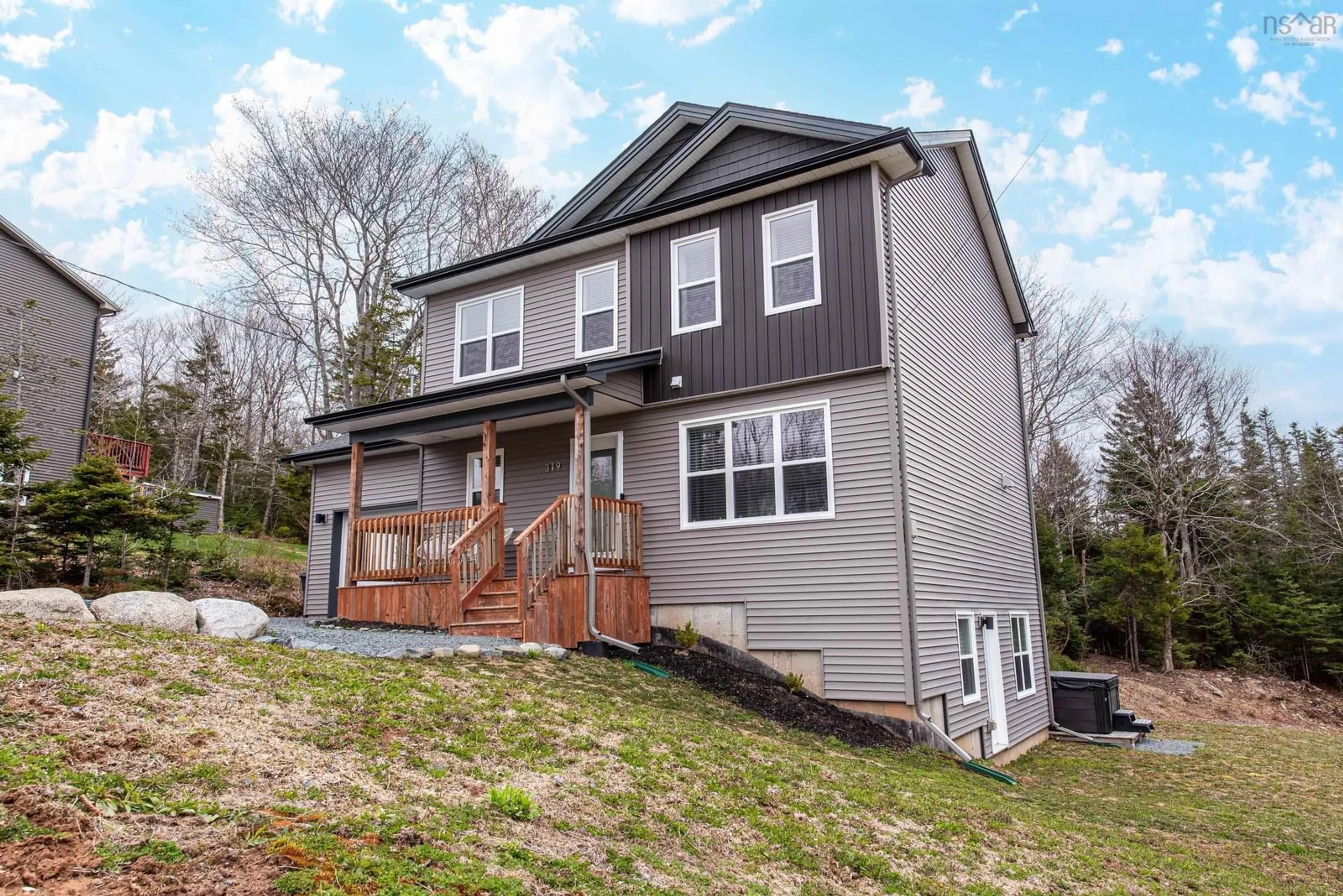 Home with vinyl exterior material, street for 319 Savoy Ave, Lucasville Nova Scotia B4B 0W3