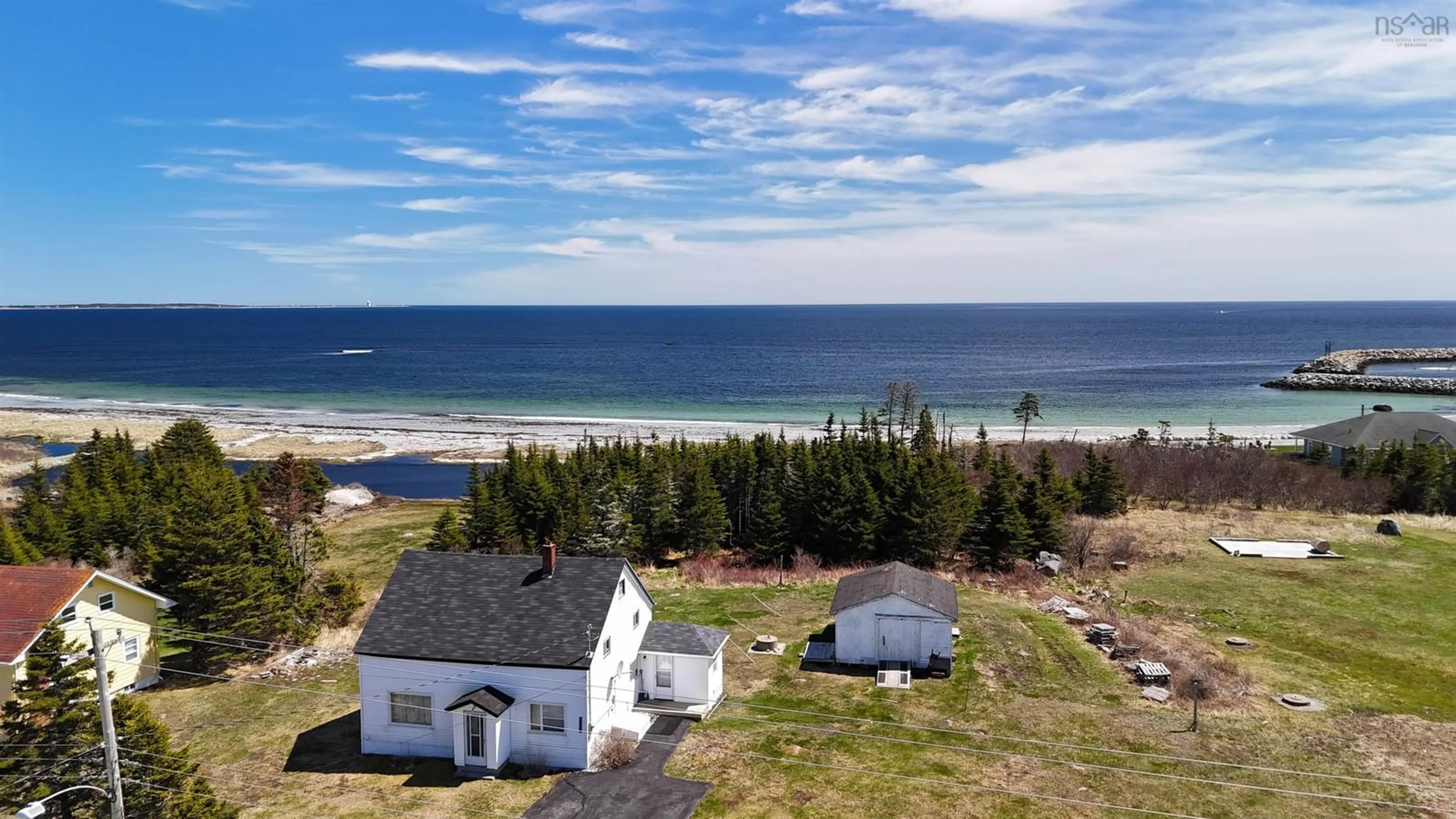 A pic from outside/outdoor area/front of a property/back of a property/a pic from drone, water/lake/river/ocean view for 1359 Stoney Island Rd, Stoney Island Nova Scotia B0W 3J0
