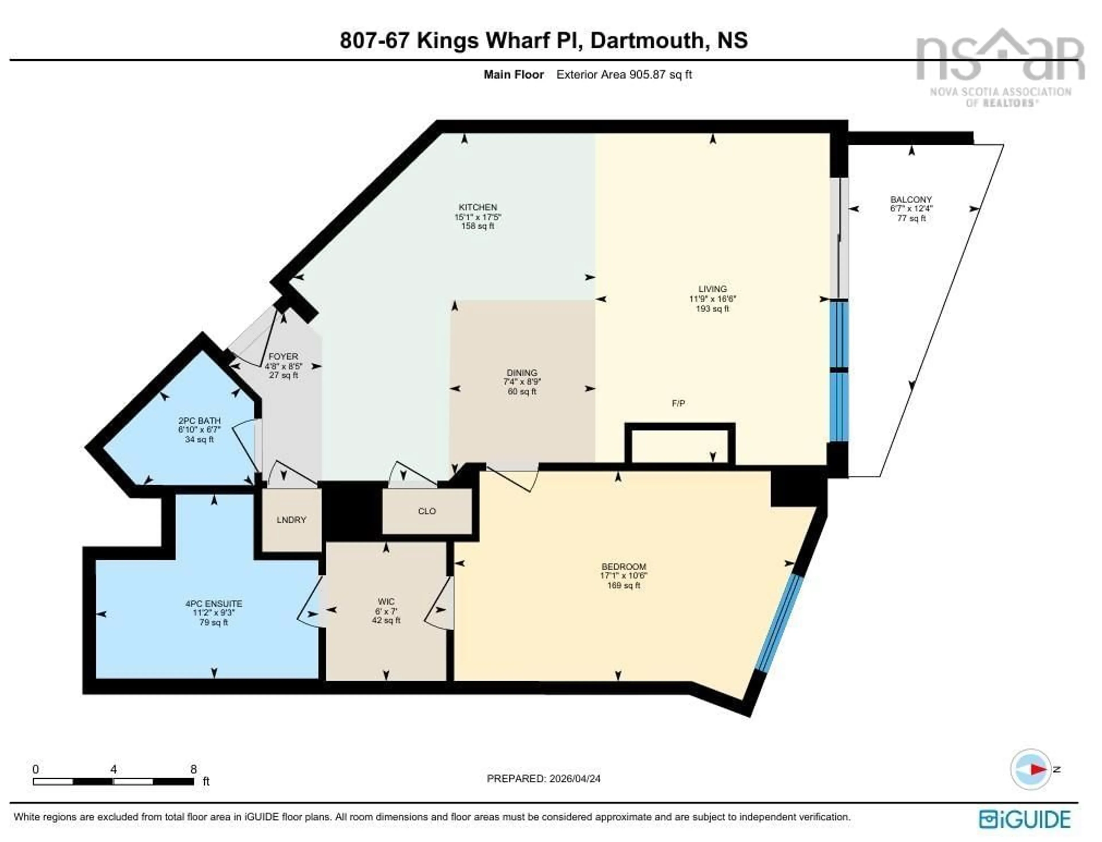 Floor plan for 67 Kings Wharf Pl #807, Dartmouth Nova Scotia B2Y 0C6