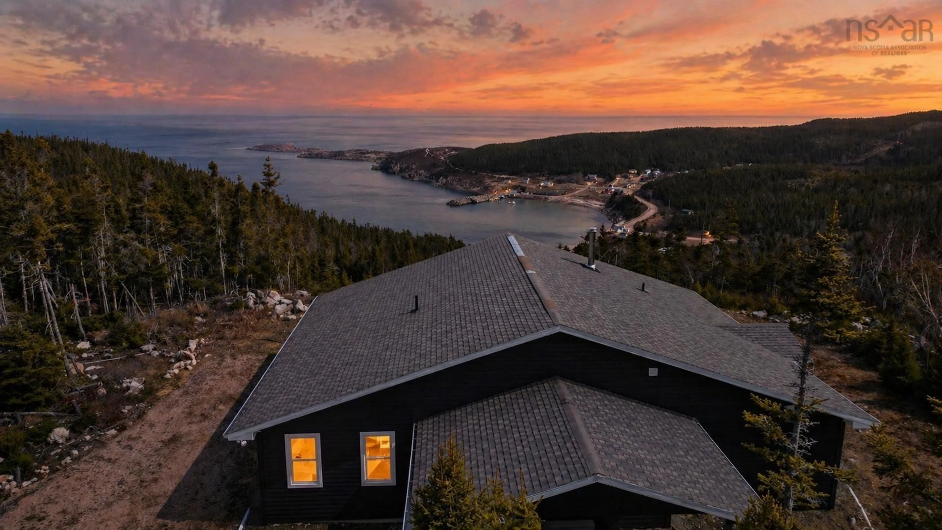 A pic from outside/outdoor area/front of a property/back of a property/a pic from drone, water/lake/river/ocean view for 1718 New Haven Rd, White Point Nova Scotia B0C 1N0