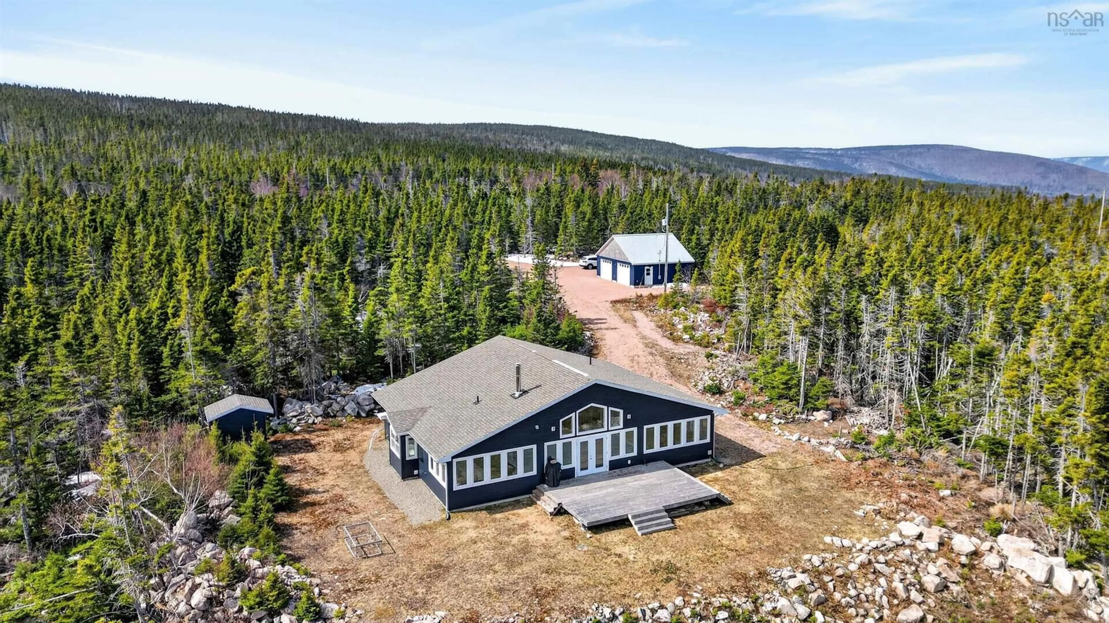 A pic from outside/outdoor area/front of a property/back of a property/a pic from drone, unknown for 1718 New Haven Rd, White Point Nova Scotia B0C 1N0