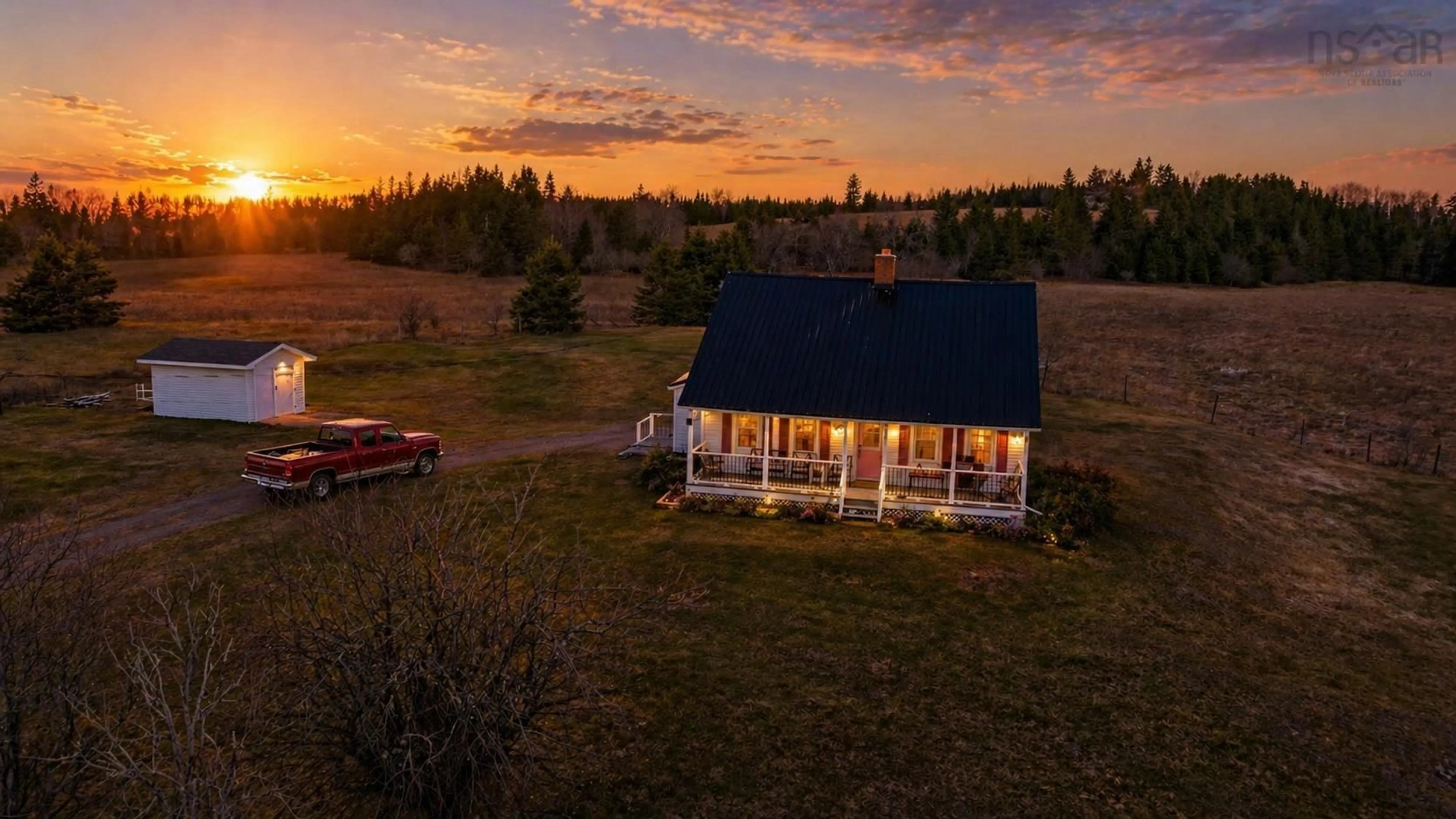 A pic from outside/outdoor area/front of a property/back of a property/a pic from drone, building for 1262 Pembroke Rd, Upper Stewiacke Nova Scotia B0N 2P0