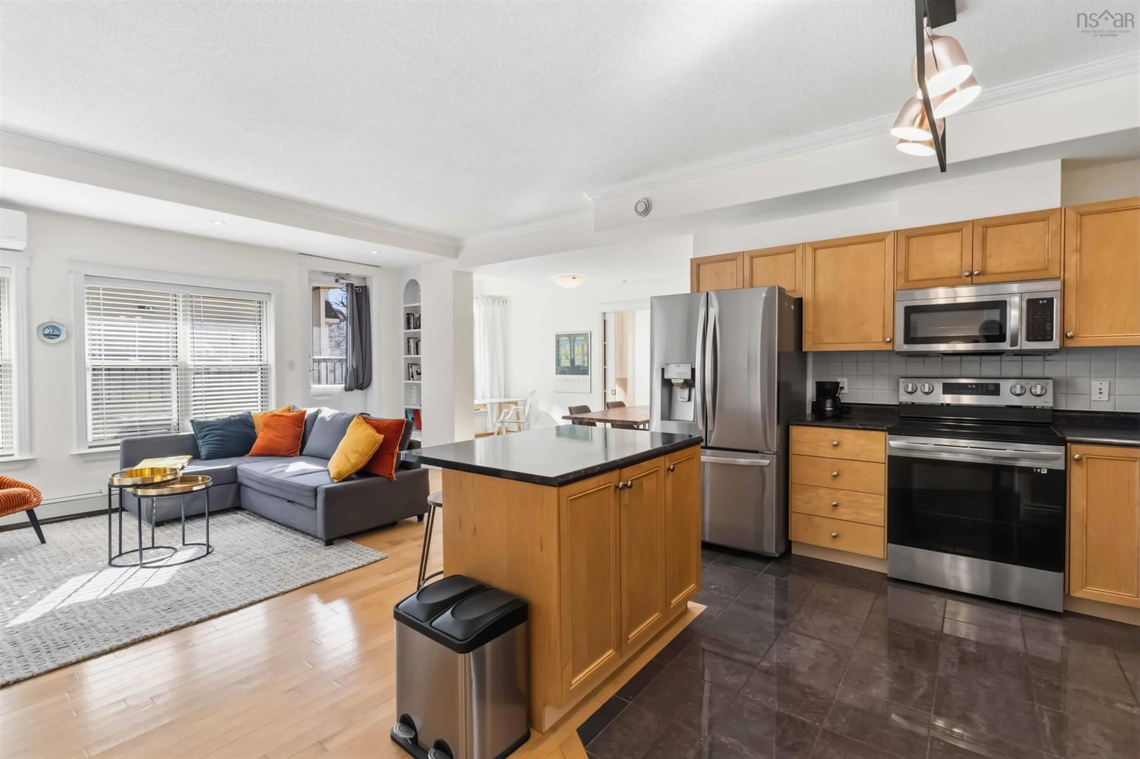 Open concept kitchen, ceramic/tile floor for 5523 Inglis St #108, Halifax Nova Scotia B3H 1J9
