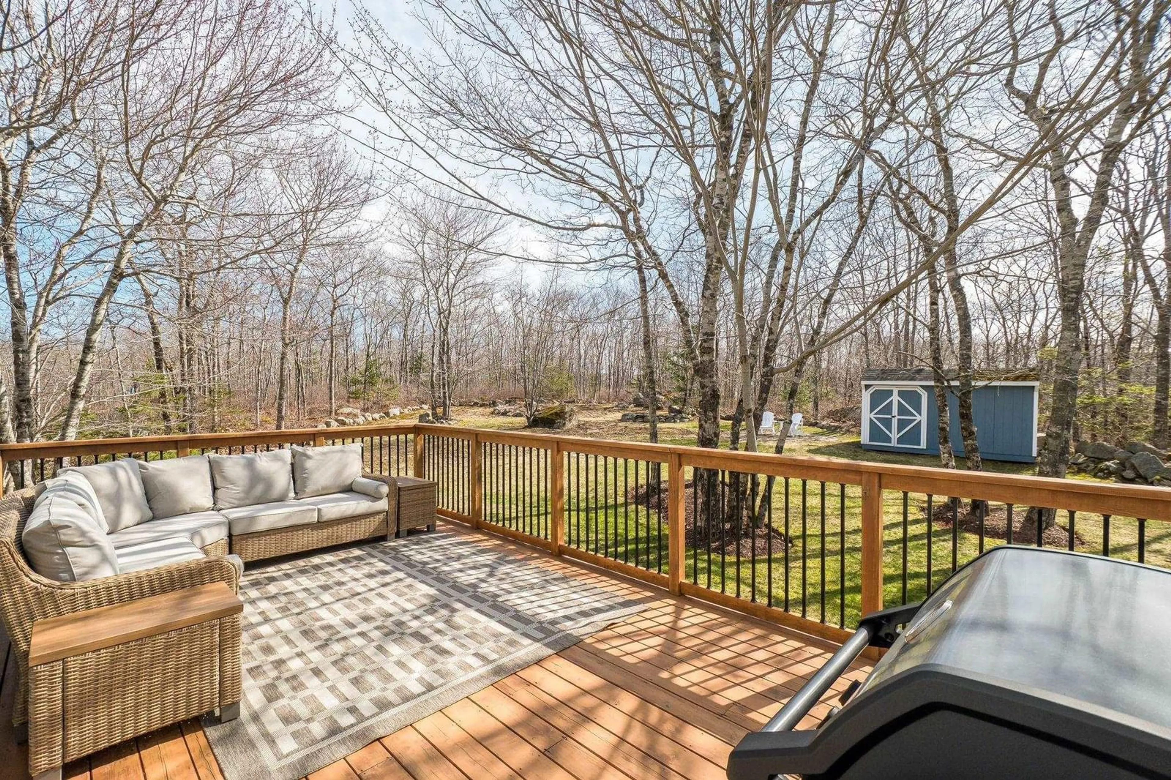 Patio, forest/trees view for 520 Birch Bear Run, Lewis Lake Nova Scotia B3Z 4B8