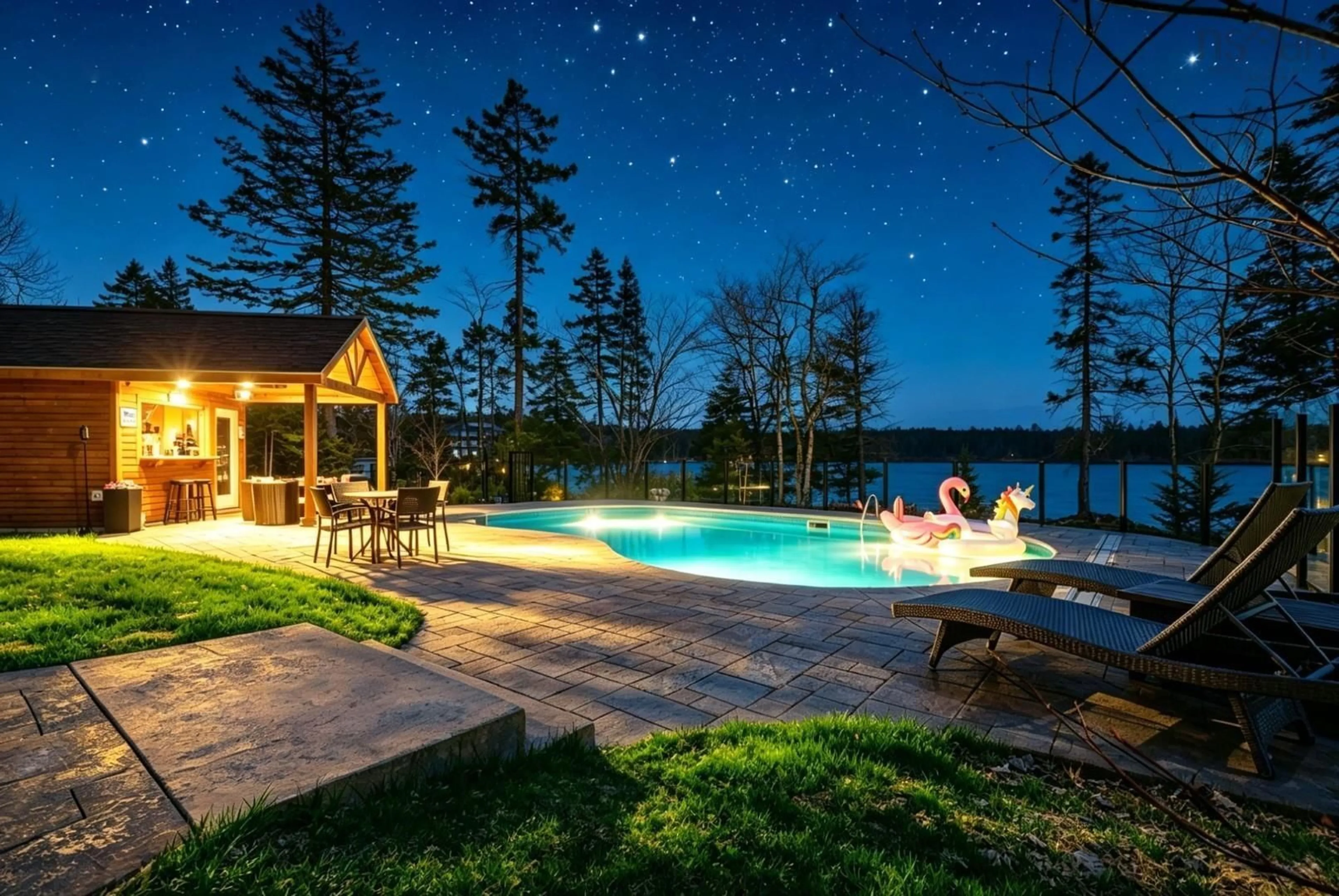 Patio, water/lake/river/ocean view for 182 Voyageur Way, Hammonds Plains Nova Scotia B4B 0N1