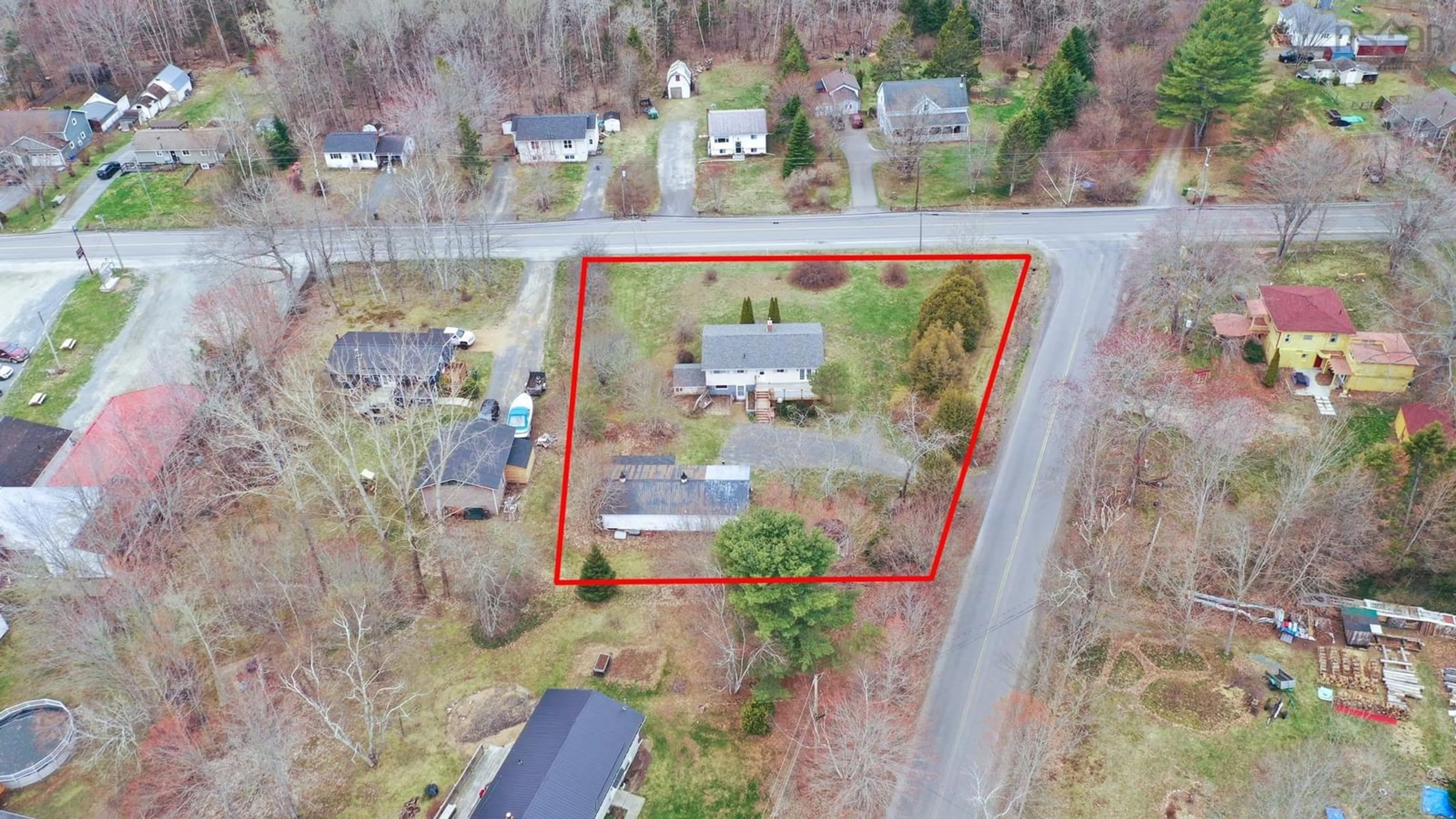 A pic from outside/outdoor area/front of a property/back of a property/a pic from drone, street for 20 Saxon St, Centreville Nova Scotia B0P 1J0