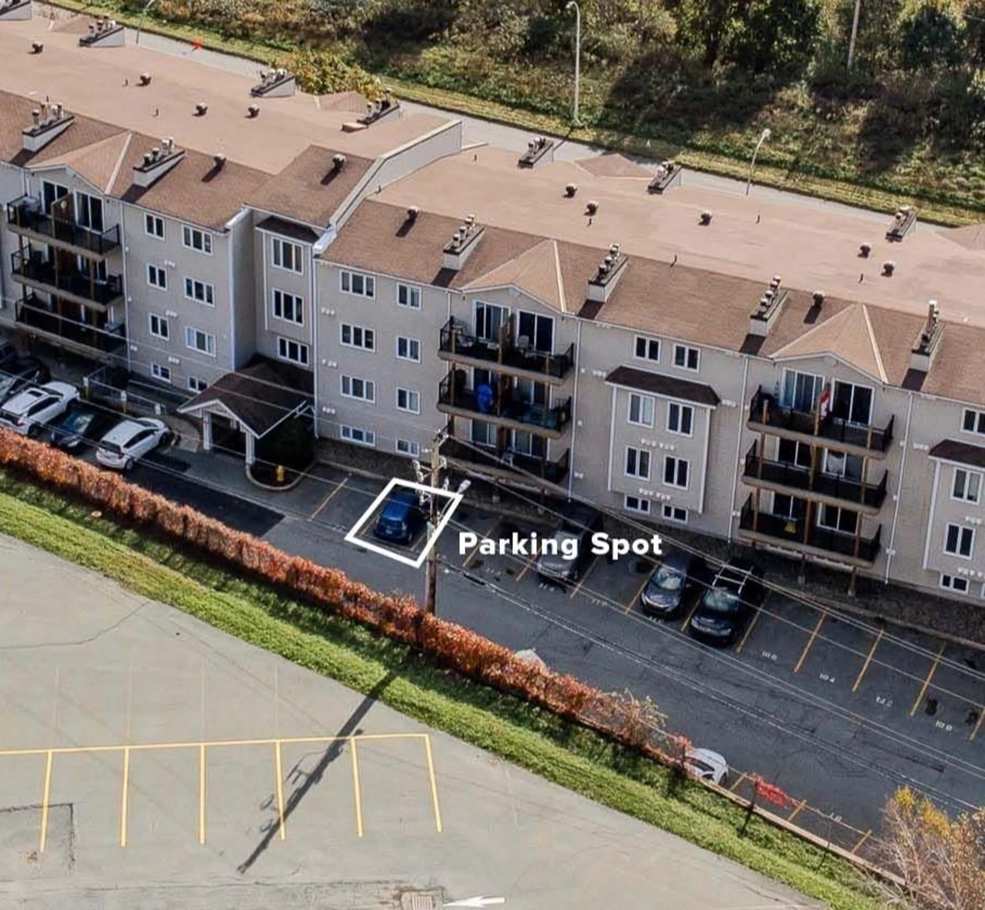 A pic from outside/outdoor area/front of a property/back of a property/a pic from drone, building for 3600 John Parr Dr #315, Halifax Nova Scotia B3R 5V3