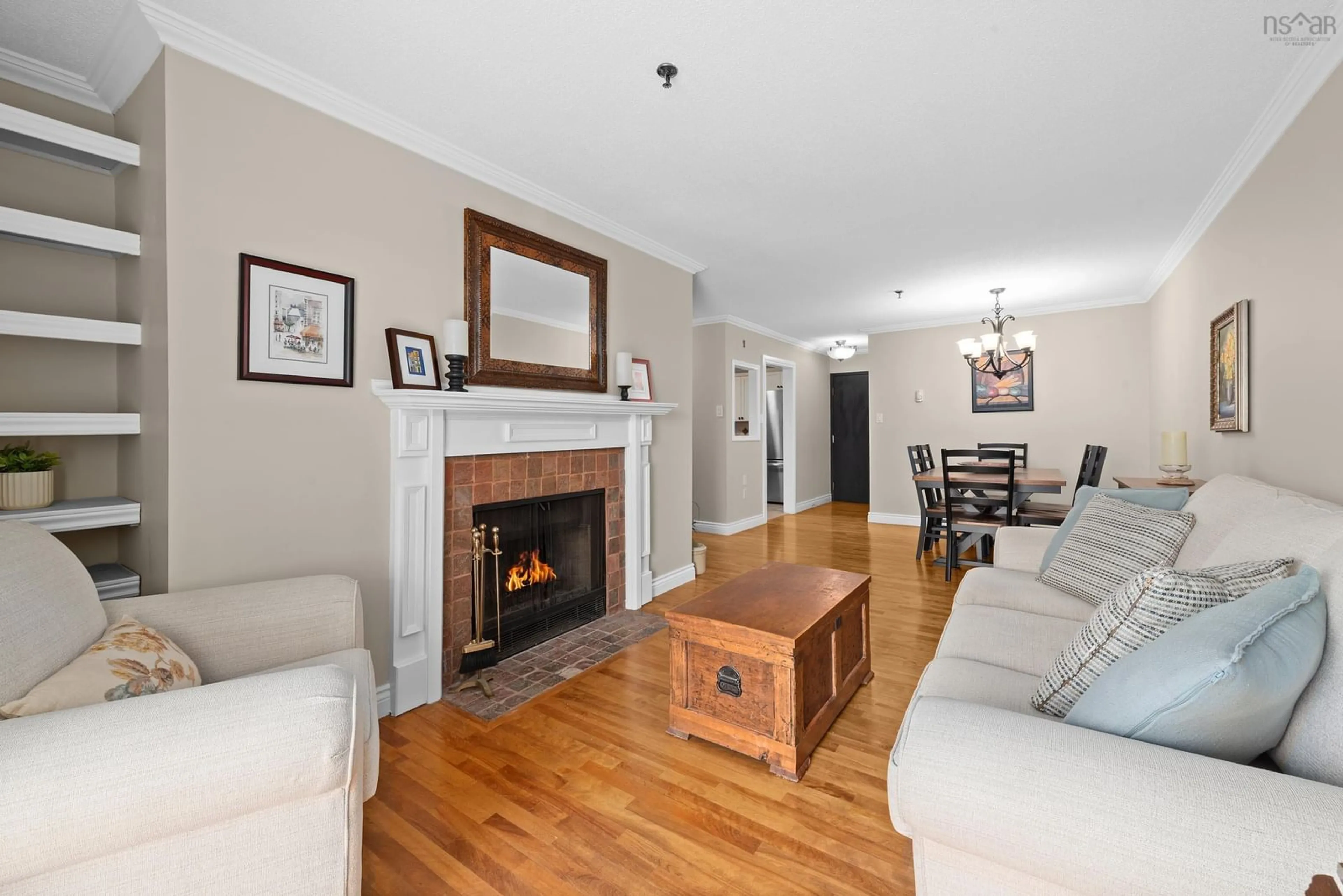 Living room with furniture, wood/laminate floor for 3600 John Parr Dr #315, Halifax Nova Scotia B3R 5V3