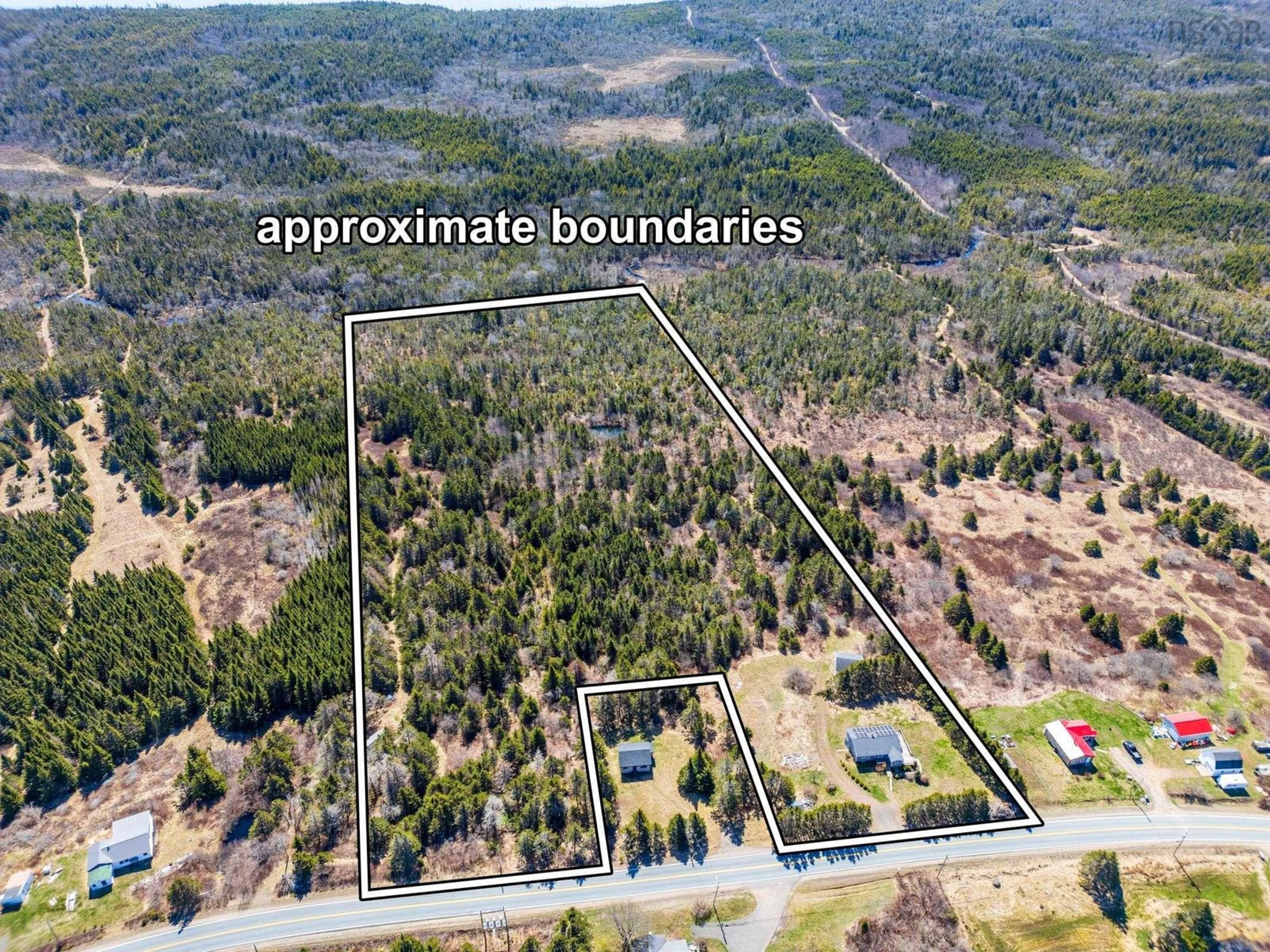 A pic from outside/outdoor area/front of a property/back of a property/a pic from drone, forest/trees view for 662 Highway 217, Freeport Nova Scotia B0V 1B0