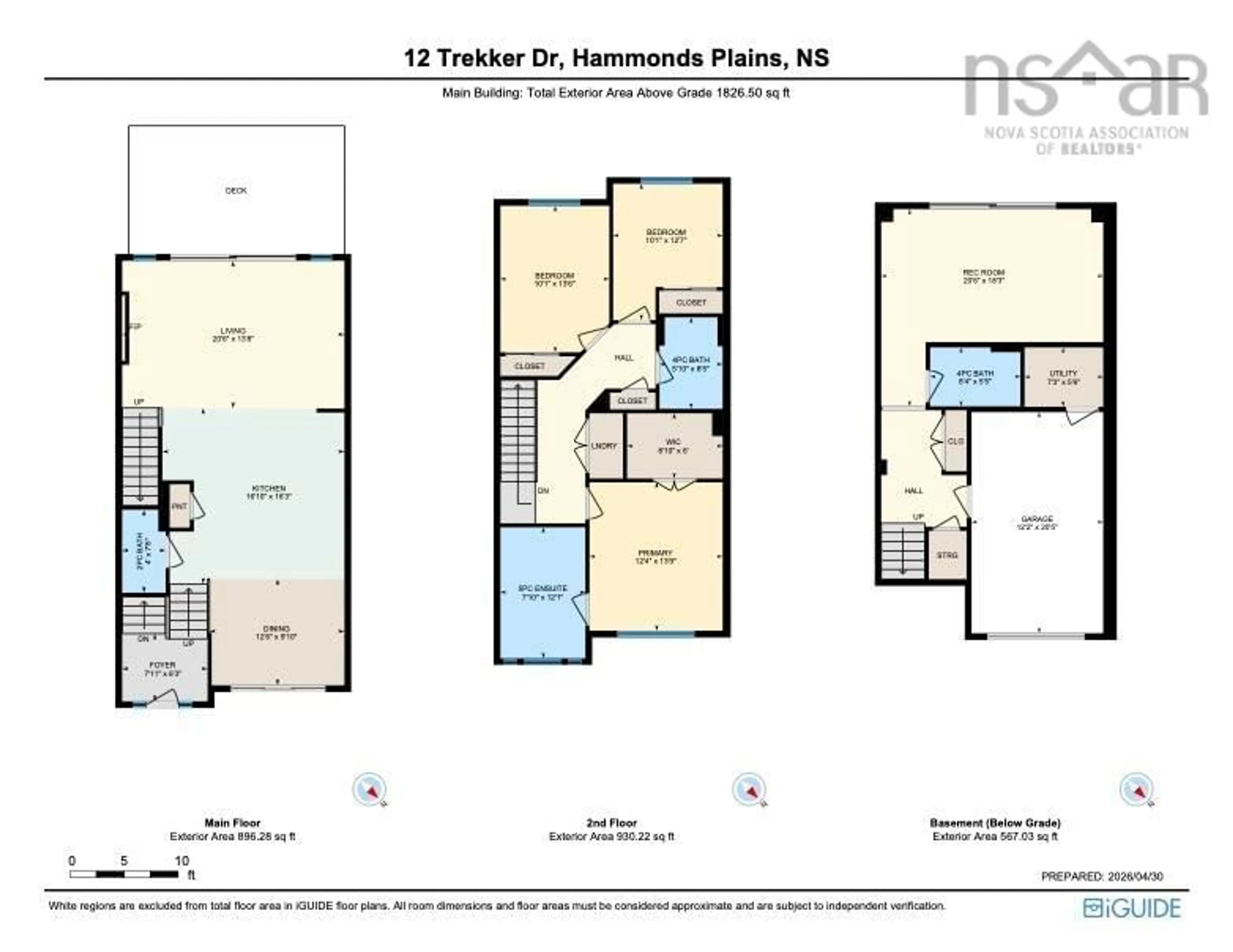 Floor plan for 12 Trekker Dr, Bedford Nova Scotia B4B 2K7