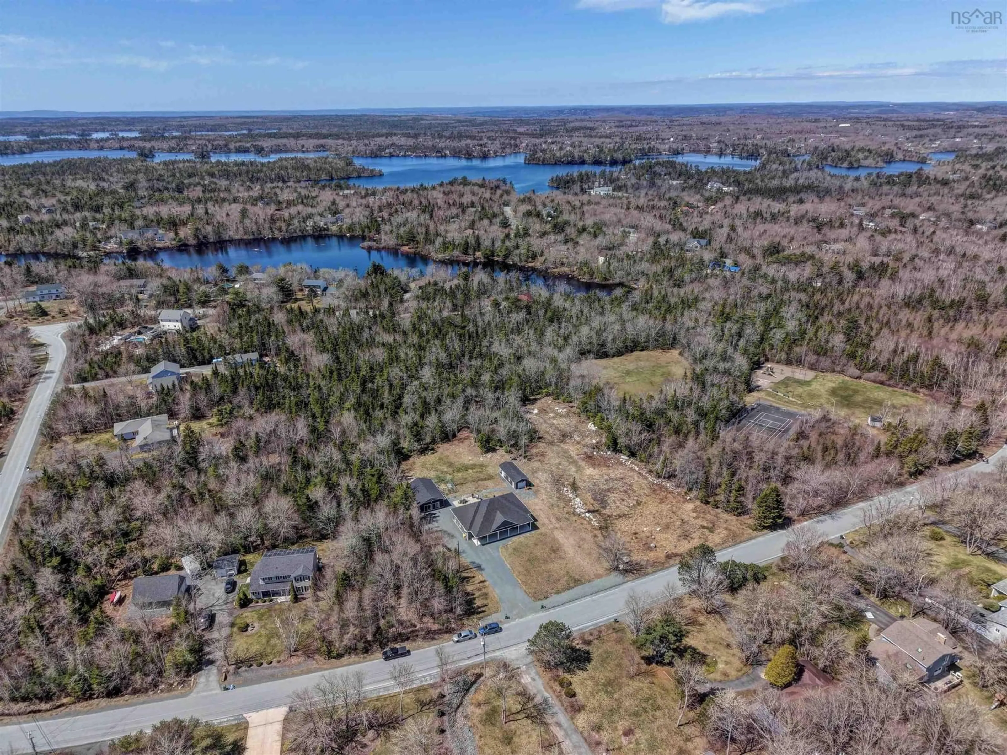 A pic from outside/outdoor area/front of a property/back of a property/a pic from drone, water/lake/river/ocean view for 149 & 151 Silver Birch Dr, Hubley Nova Scotia B3Z 1A8