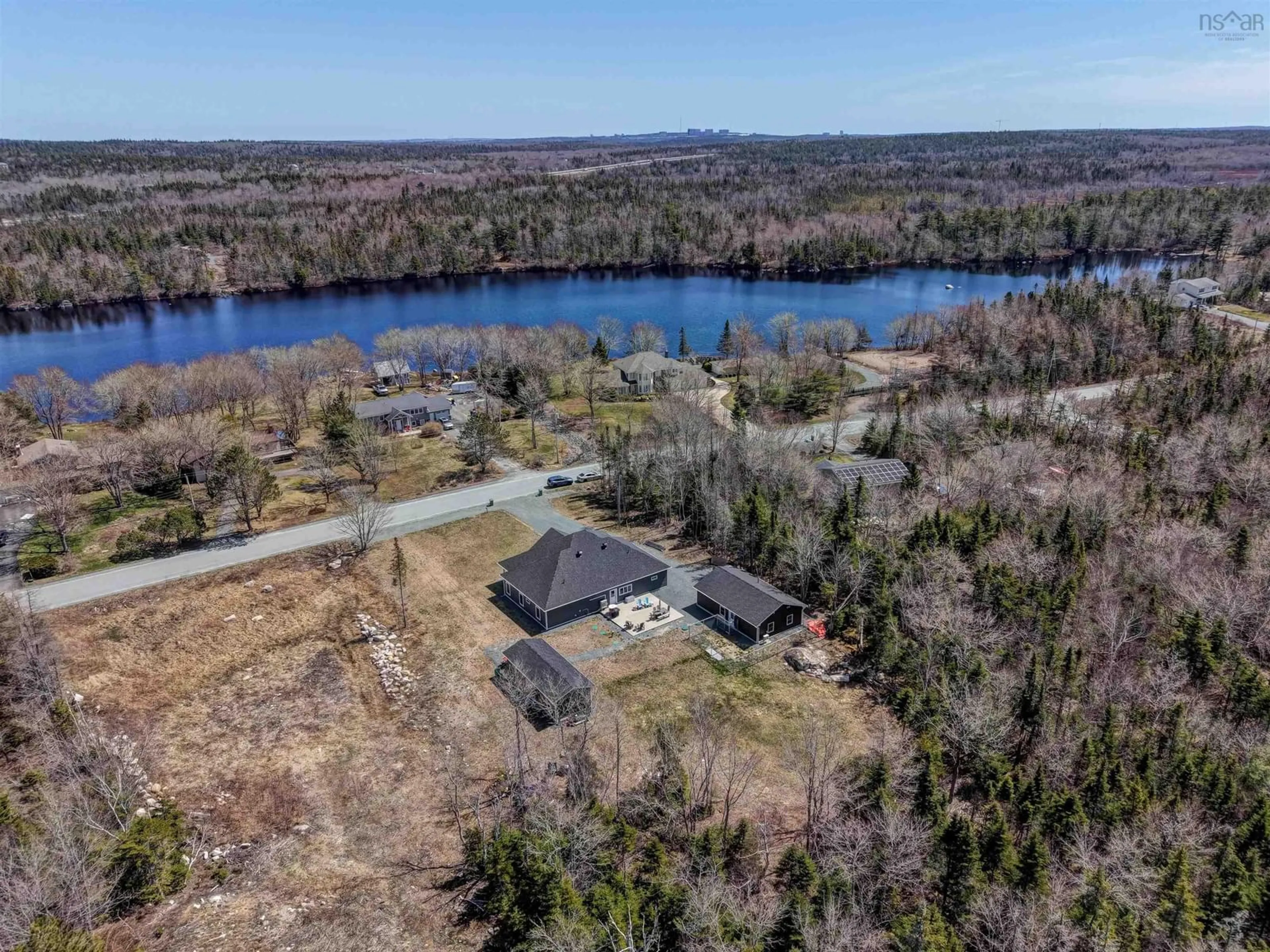 A pic from outside/outdoor area/front of a property/back of a property/a pic from drone, water/lake/river/ocean view for 149 & 151 Silver Birch Dr, Hubley Nova Scotia B3Z 1A8