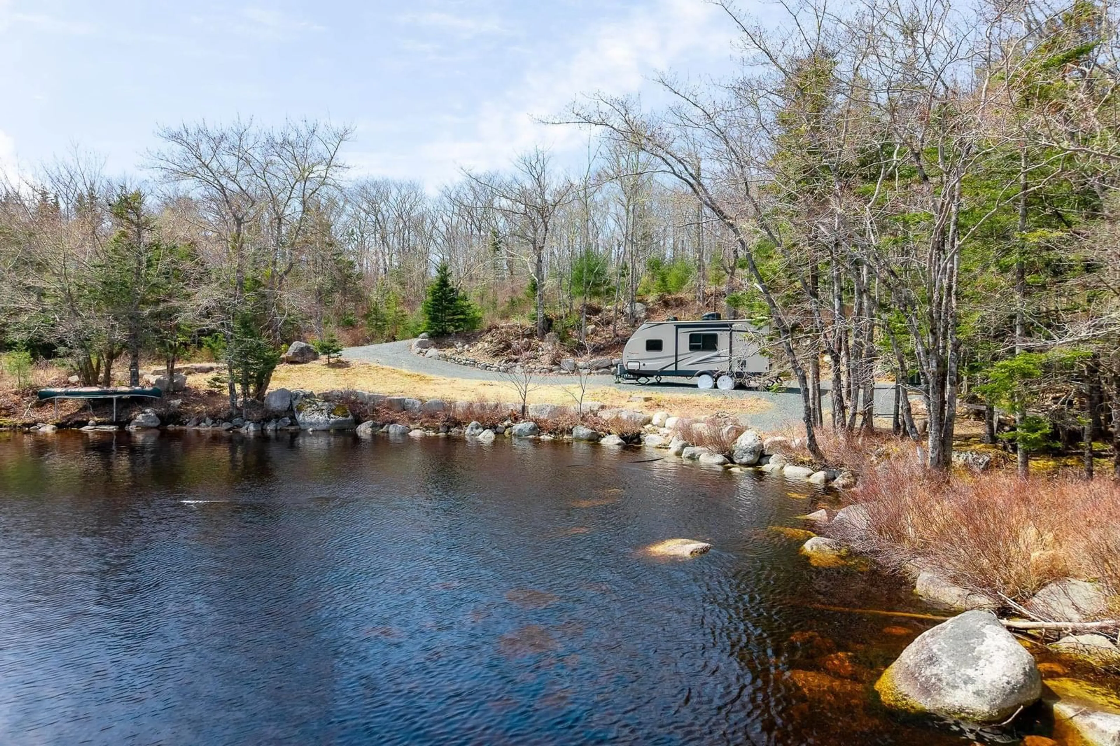 A pic from outside/outdoor area/front of a property/back of a property/a pic from drone, water/lake/river/ocean view for LOT 100 Long Lake Rd, French Village Nova Scotia B3Z 0P9
