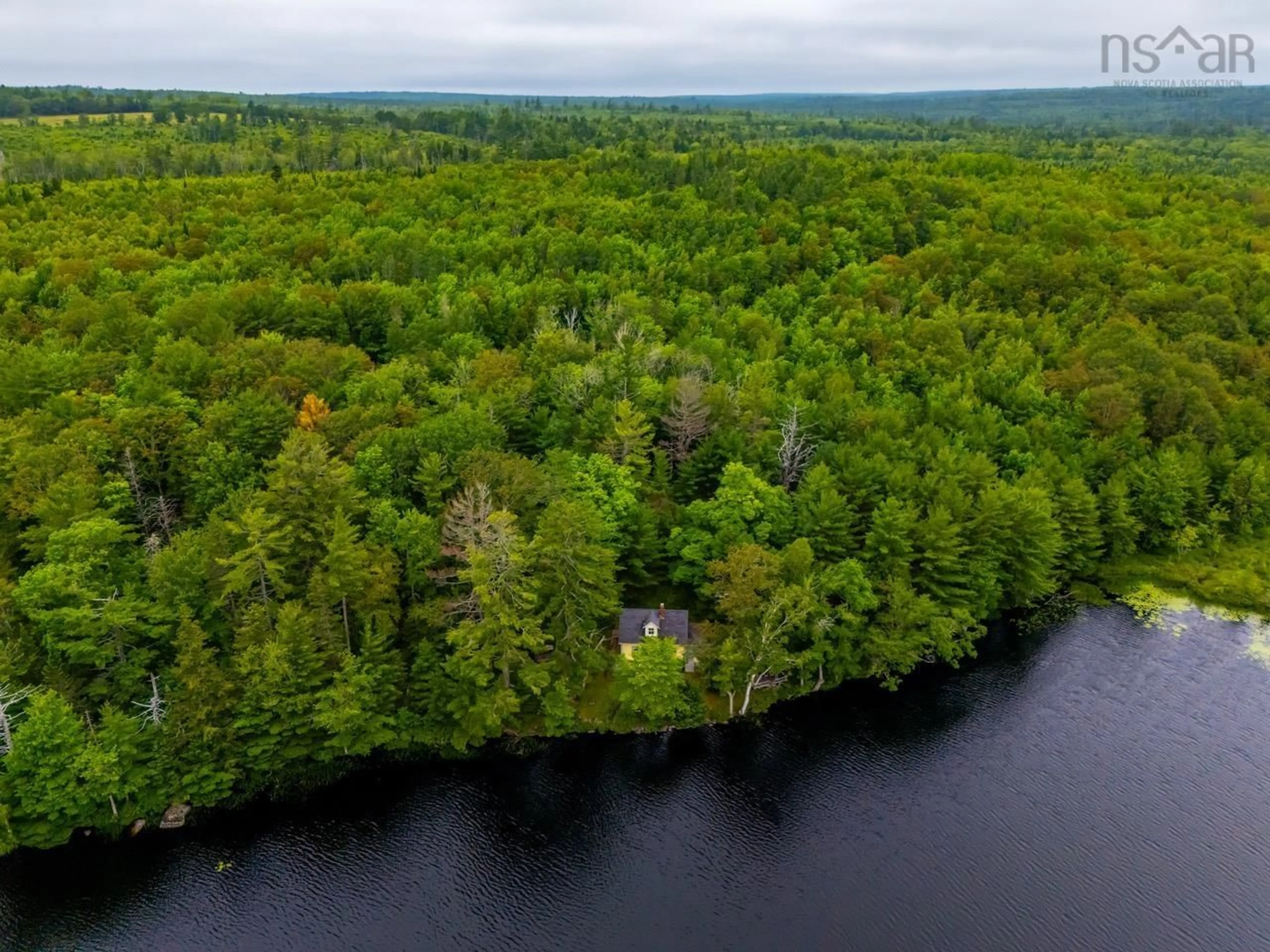A pic from outside/outdoor area/front of a property/back of a property/a pic from drone, water/lake/river/ocean view for 112 Thomas Lake Rd, Milford Nova Scotia B0S 1A0