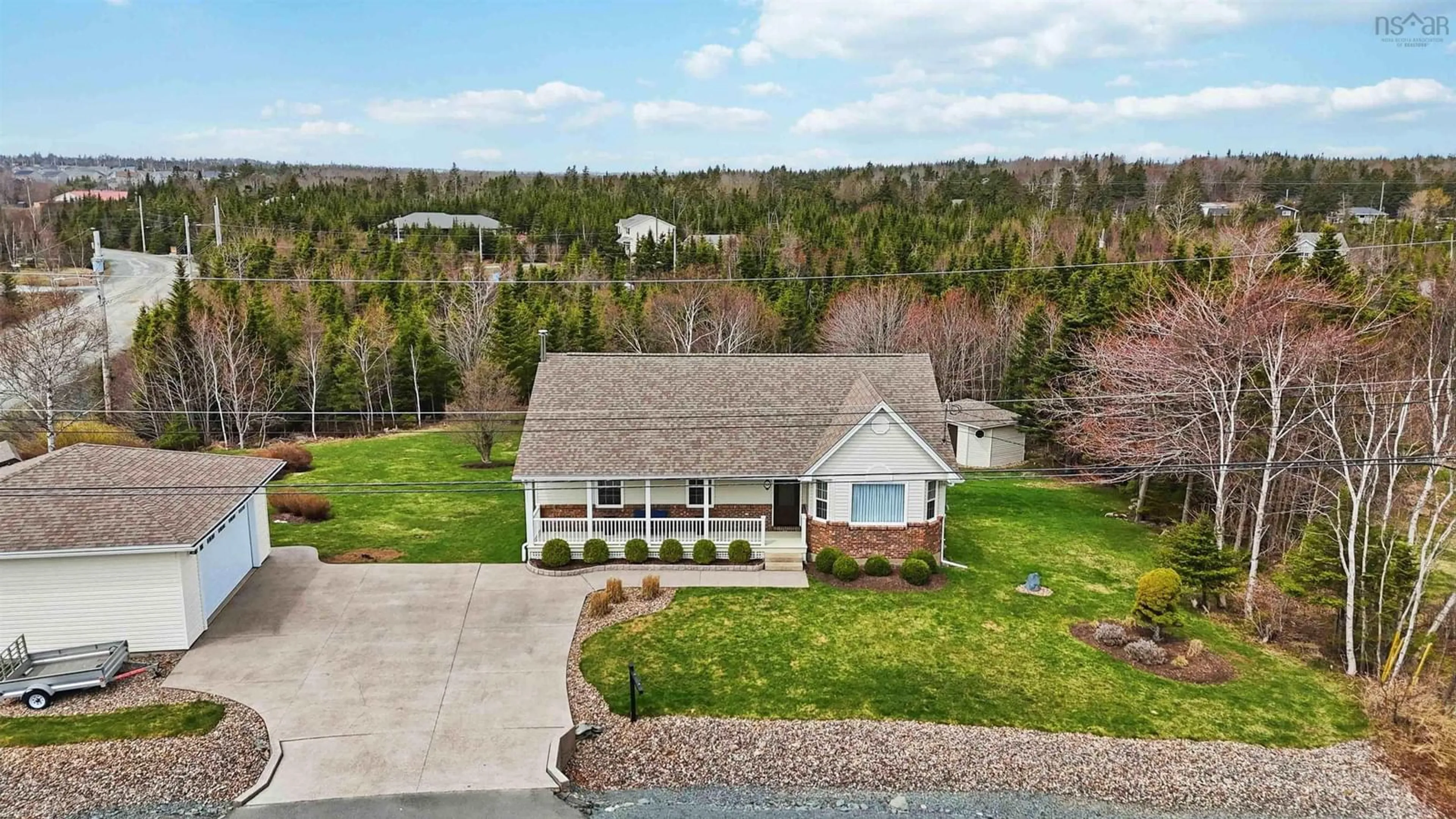 A pic from outside/outdoor area/front of a property/back of a property/a pic from drone, water/lake/river/ocean view for 33 Astour Dr, Eastern Passage Nova Scotia B3G 1P9