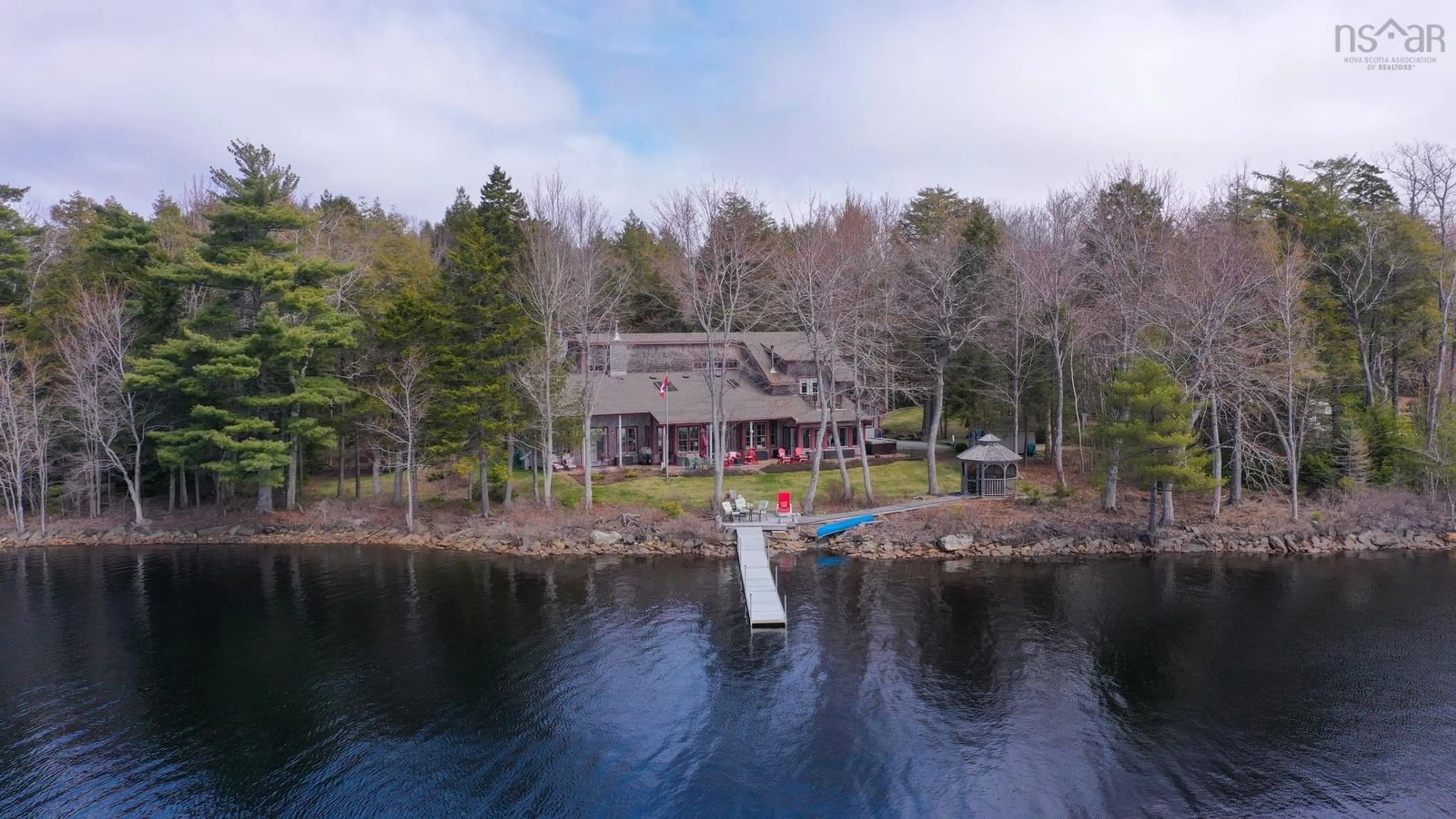 A pic from outside/outdoor area/front of a property/back of a property/a pic from drone, water/lake/river/ocean view for 92 Deer Run, Conquerall Mills Nova Scotia B4V 6B4