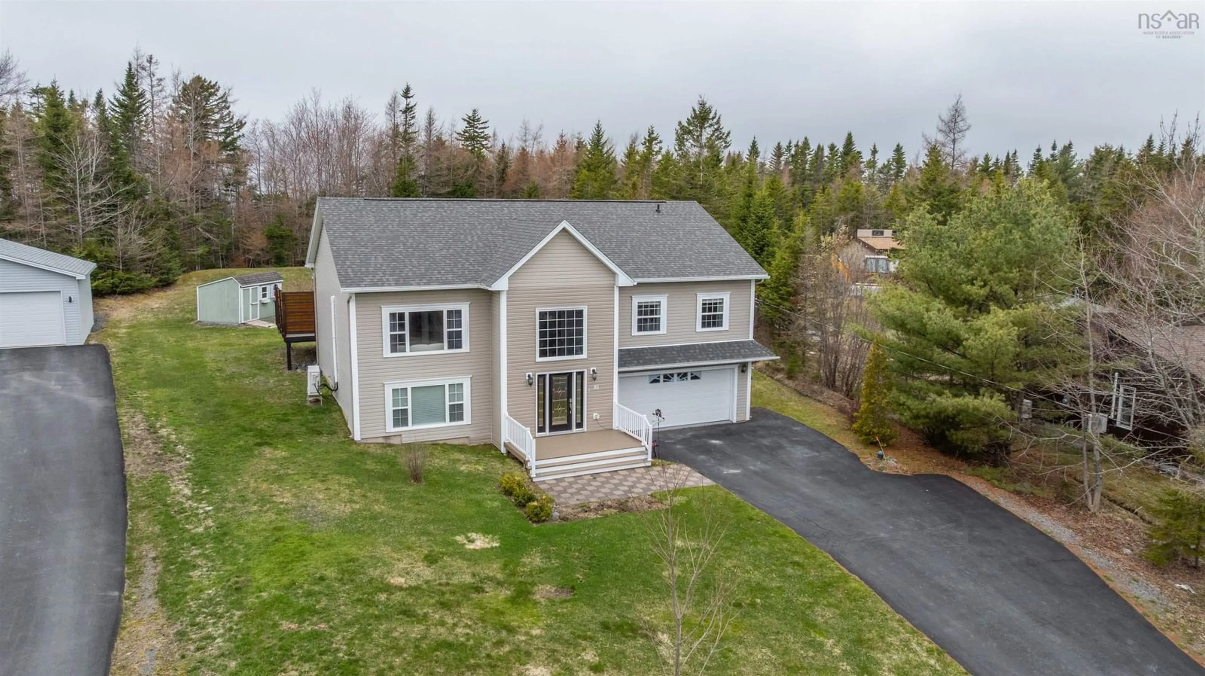 A pic from outside/outdoor area/front of a property/back of a property/a pic from drone, street for 81 Orchard Dr, Middle Sackville Nova Scotia B4E 3B3