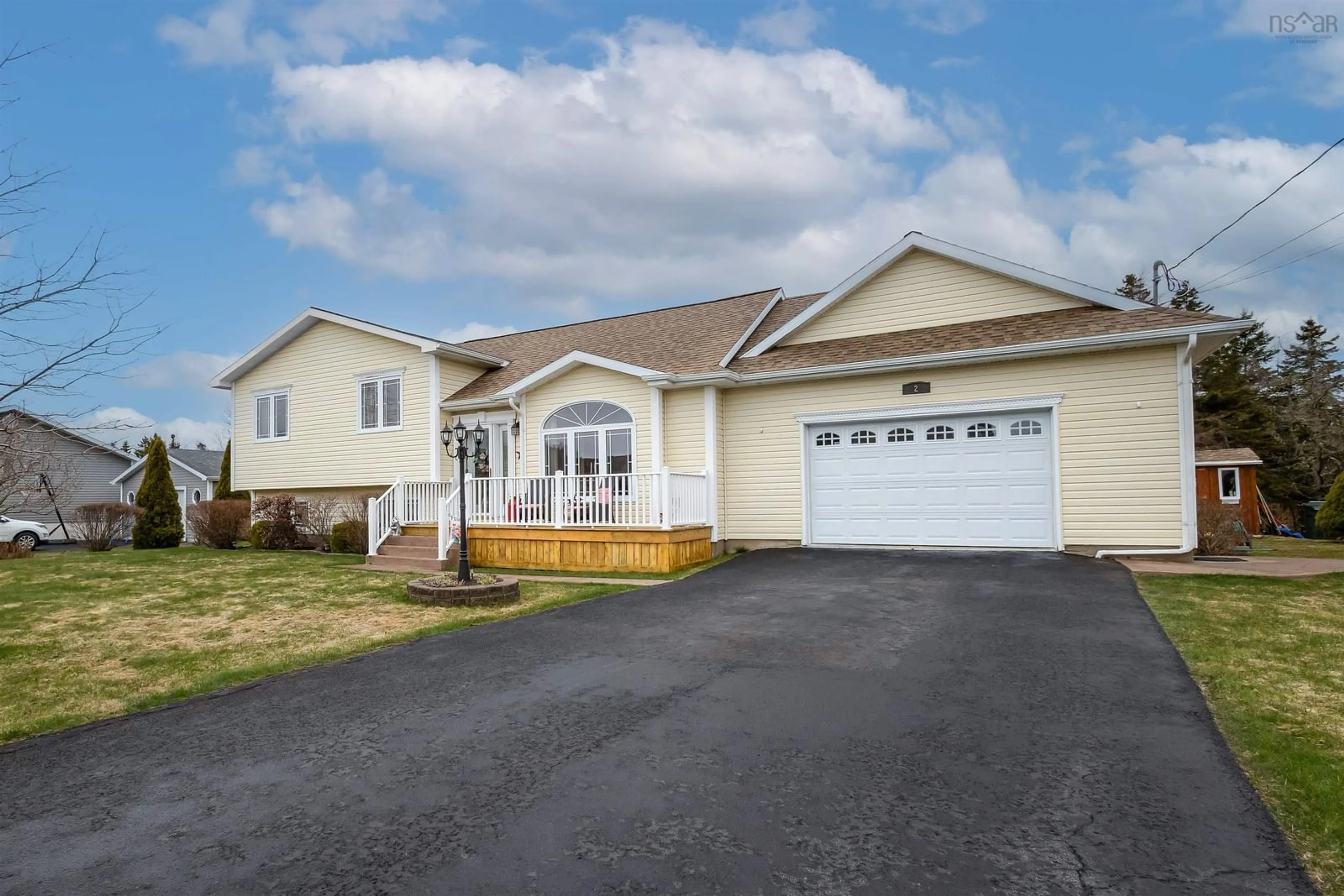 Home with vinyl exterior material, street for 2 Willis Ave, Coxheath Nova Scotia B1R 0A3