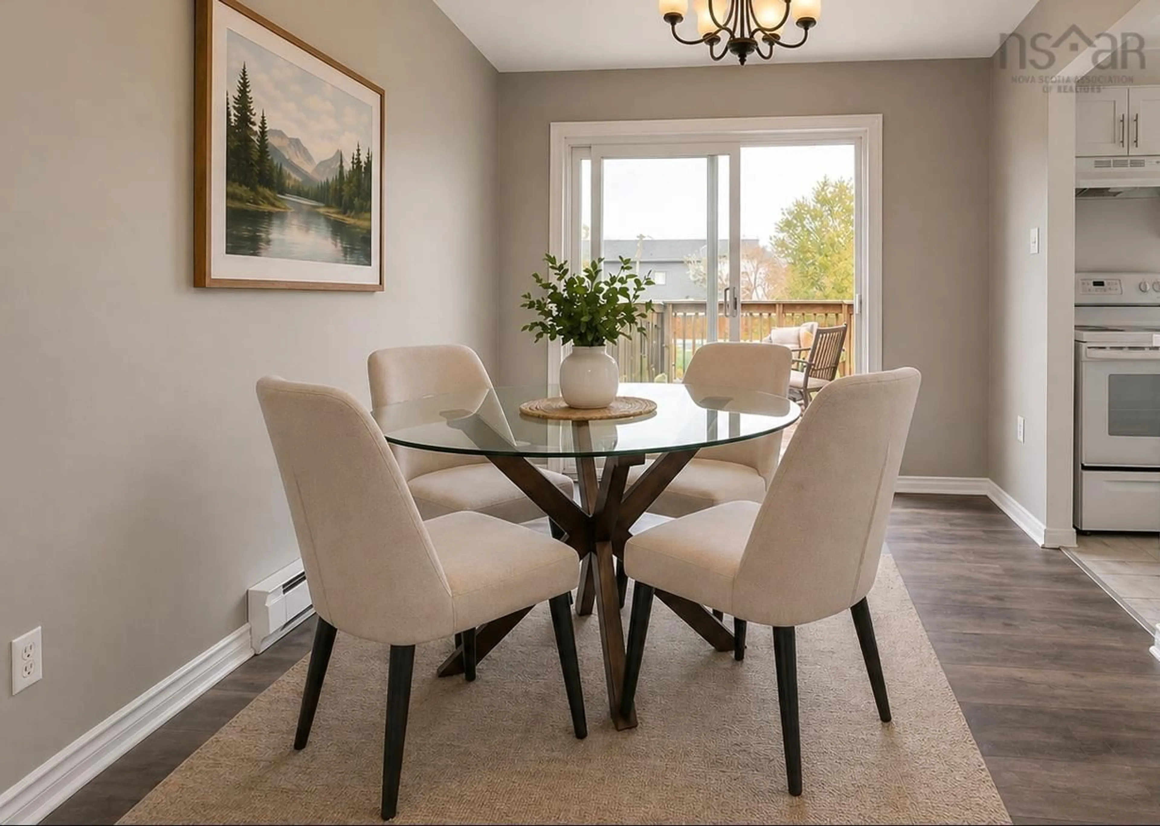 Dining room, wood/laminate floor for 1764 Caldwell Rd, Eastern Passage Nova Scotia B3G 1J4