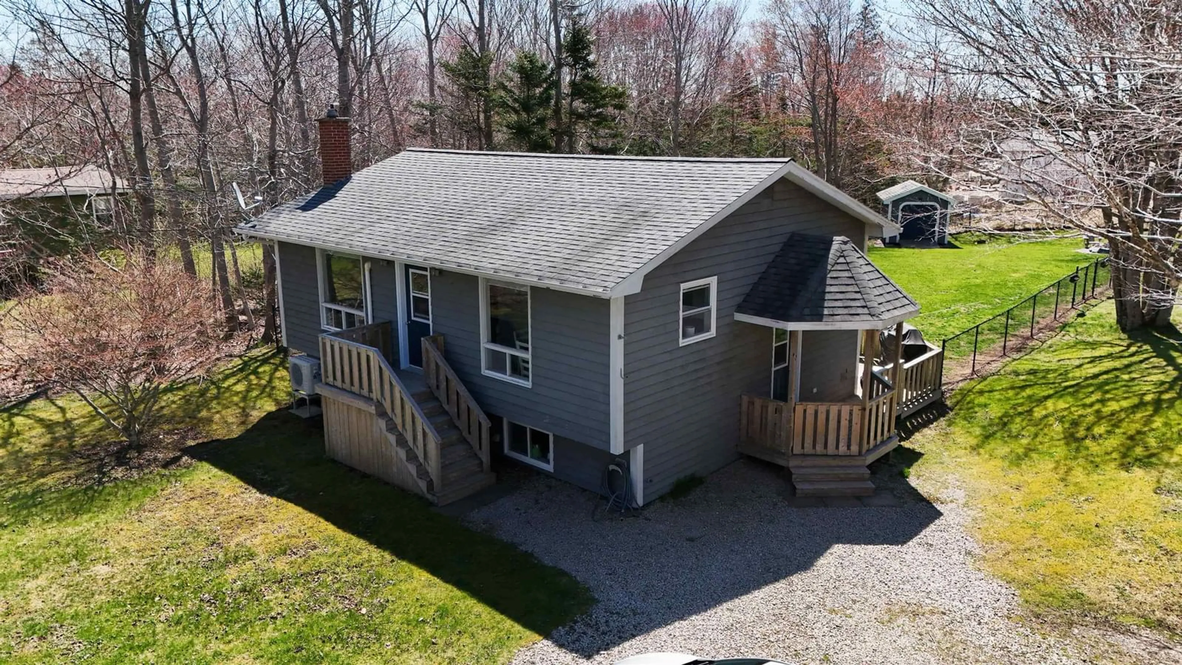A pic from outside/outdoor area/front of a property/back of a property/a pic from drone, unknown for 202 Saunders Rd, Deerfield Nova Scotia B5A 5N6